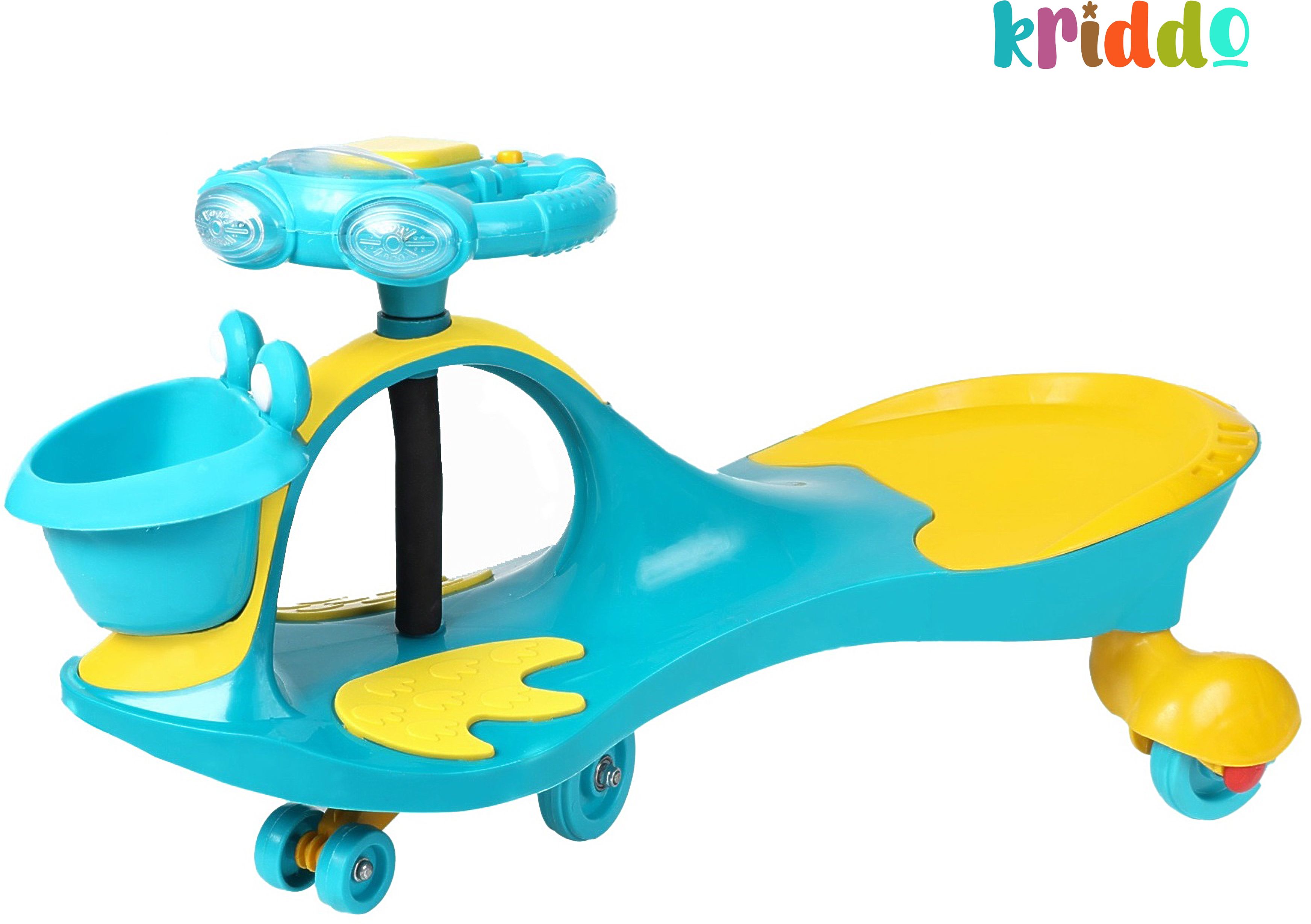 kriddo Ride-on with Storage Basket baby 1to 4 yeas | Lights and Sounds BUCKET CAR Tricycle-picture-4