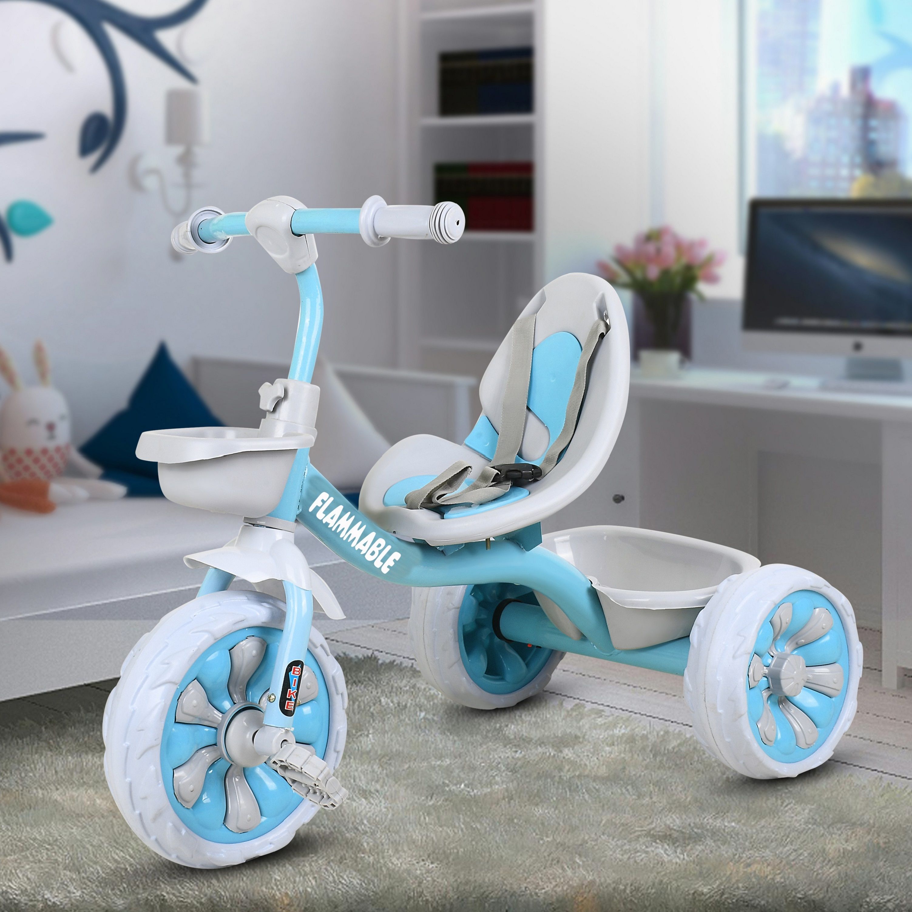 flammable Tricycle with Dual Storage Basket and Seatbelt 3 to 5 yeas NONI BASKET Tricycle-picture-43