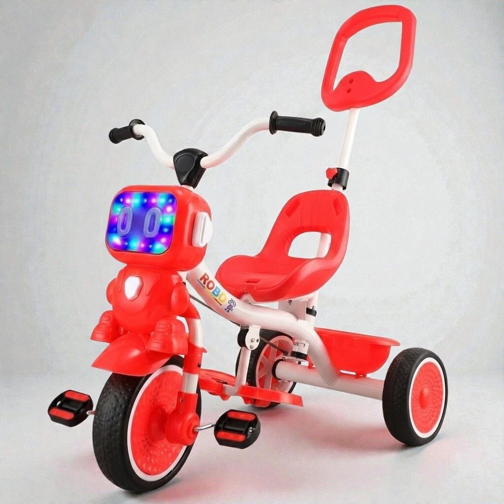 duggi muggi Parental Handle Robot Tricycle Sturdy and Safe for Kids (Ages 2-5yrs) Basket for Storage,Light New Trike for Boys&Girls Tricycle-picture-13