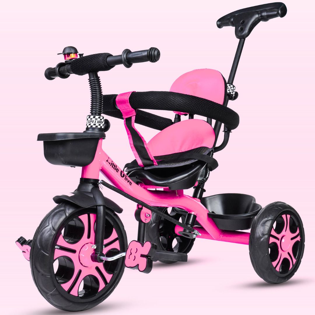 Kiddie Kart Tricycle For Kids - Pink Kiddie Kart Tricycle - Safe, Sturdy, And Stylish Ride-On Toy For Kids, Ages 2-5 Tricycle