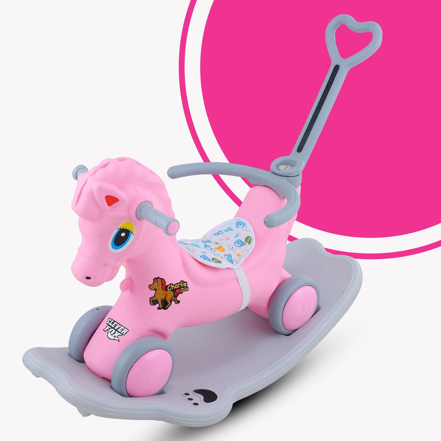 kurb Charlie DLX 2-in-1 Horse Ride-on & Rocker Toy for Kids (Blue) Charlie Dlx Tricycle-picture-14