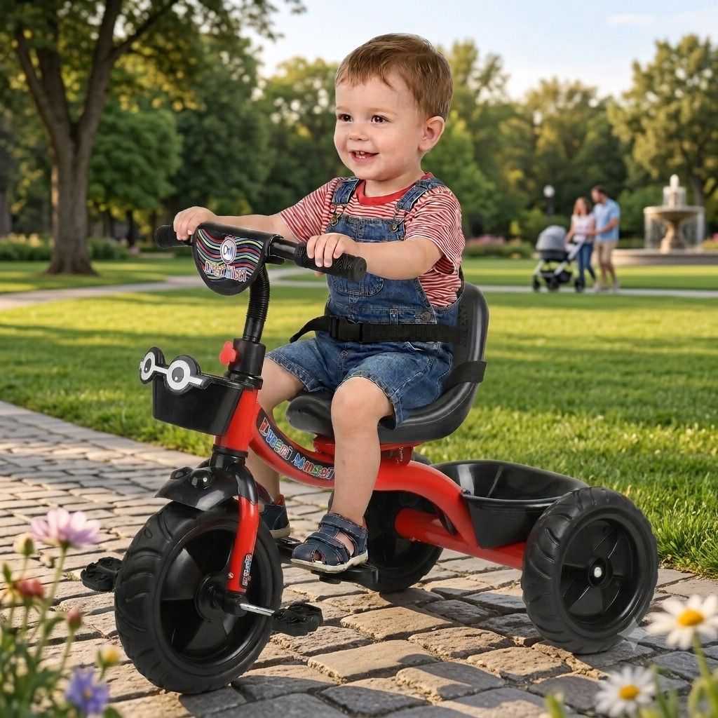 Kids Tricycle EVA Rubber Tyer,Front-Back Basket, Easy to Assemble Tricycle for 2-5 Year Kids Tricycle Tricycle-image-26