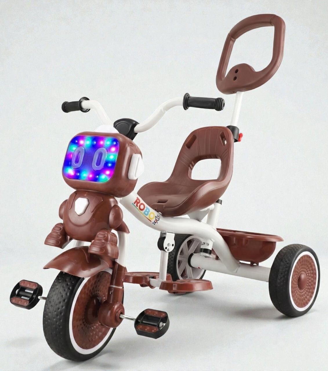 duggi muggi Parental Handle Robot Tricycle Sturdy and Safe for Kids (Ages 2-5yrs) Basket for Storage,Light New Trike for Boys&Girls Tricycle-picture-10