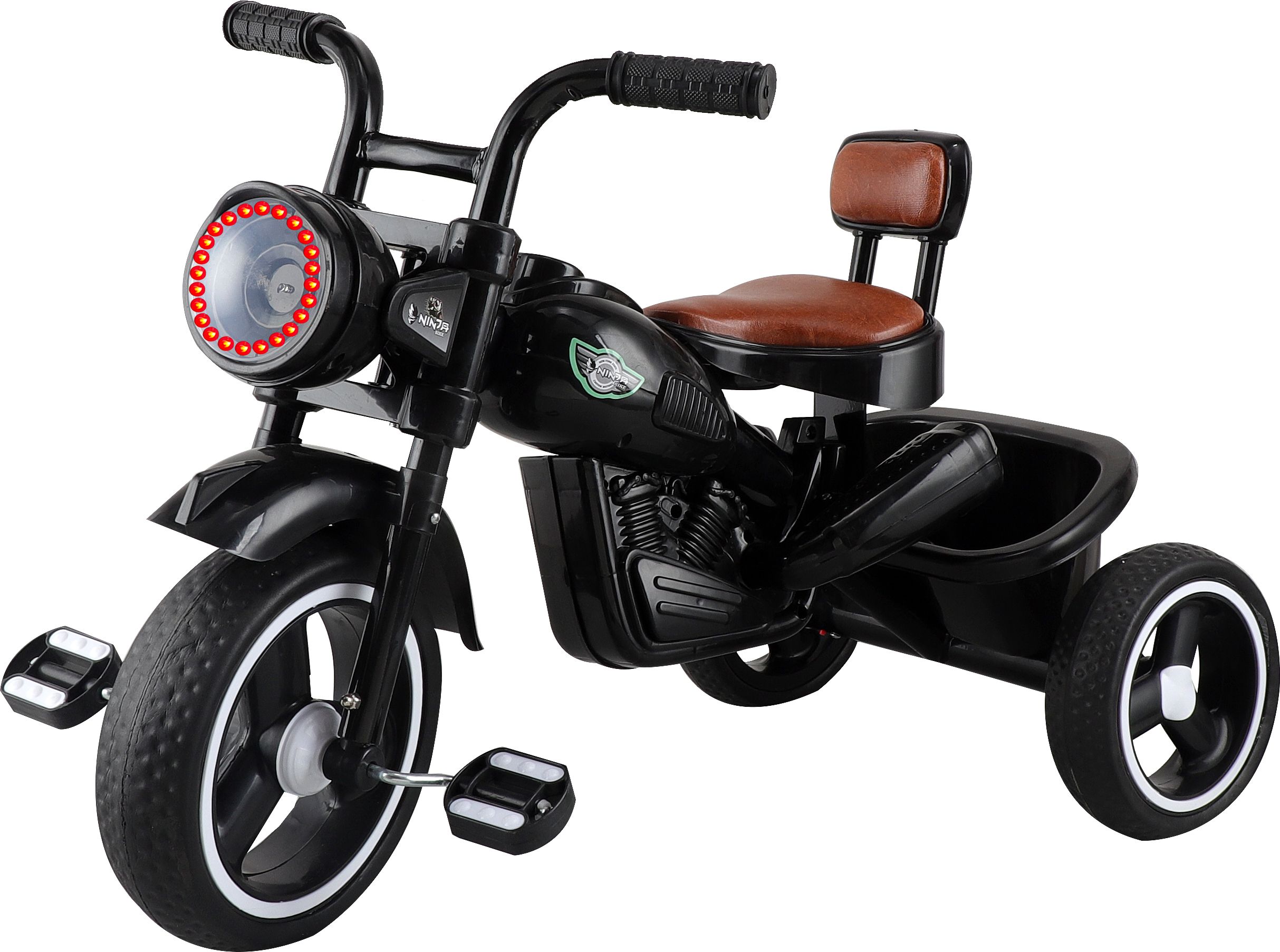 Himalayan King Size Baby Tricycle for Kids | Sports Trike | Musical Horn and Lights | Double Leather Seat | Push Along Pedal Tricycle | 15 Months to 3 Years Tricycle