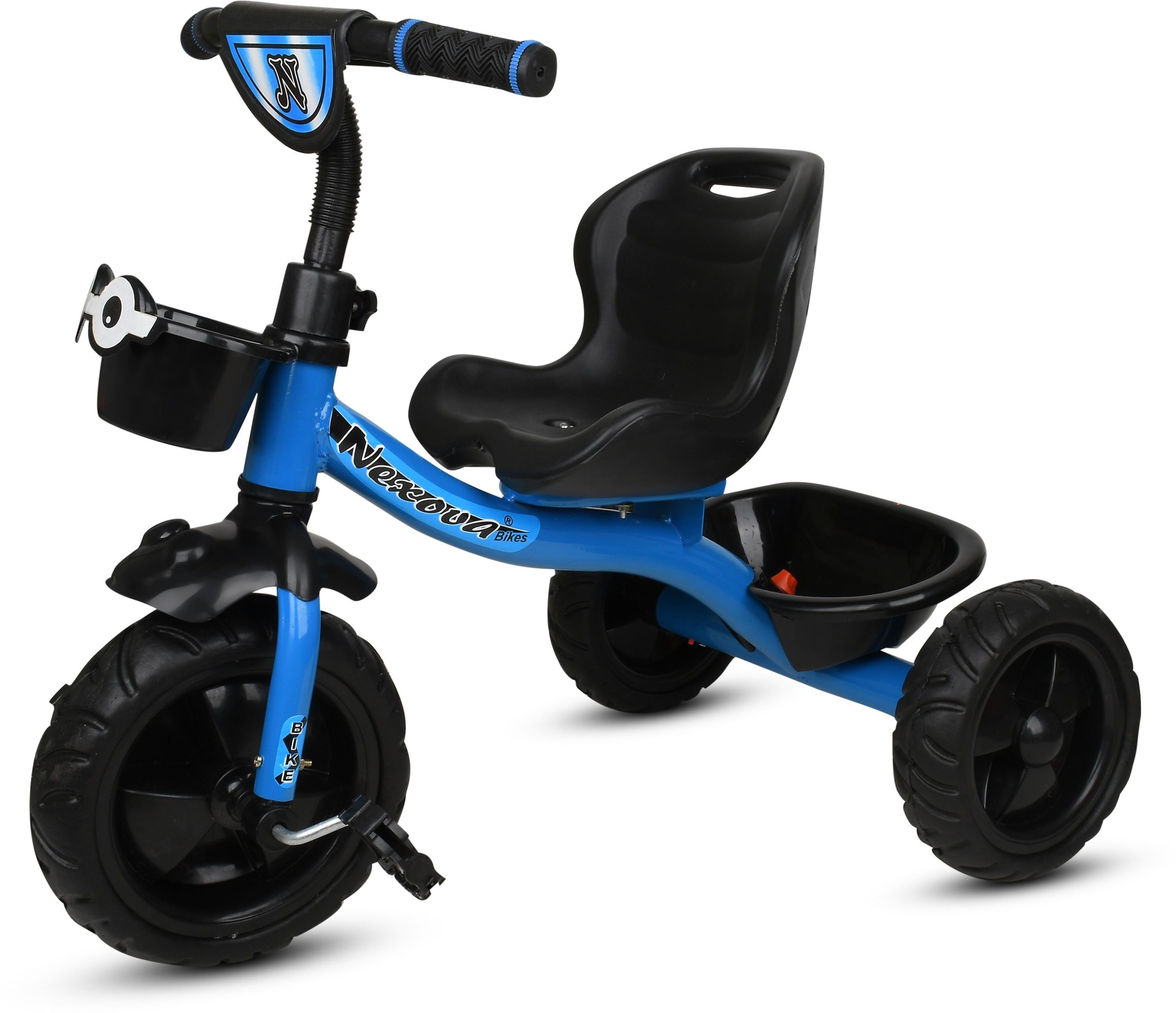 Kids Tricycle EVA Rubber Tyer,Front-Back Basket, Easy to Assemble 01 Rambo Blue Tricycle for 2-5 Year Kids Tricycle-image-11