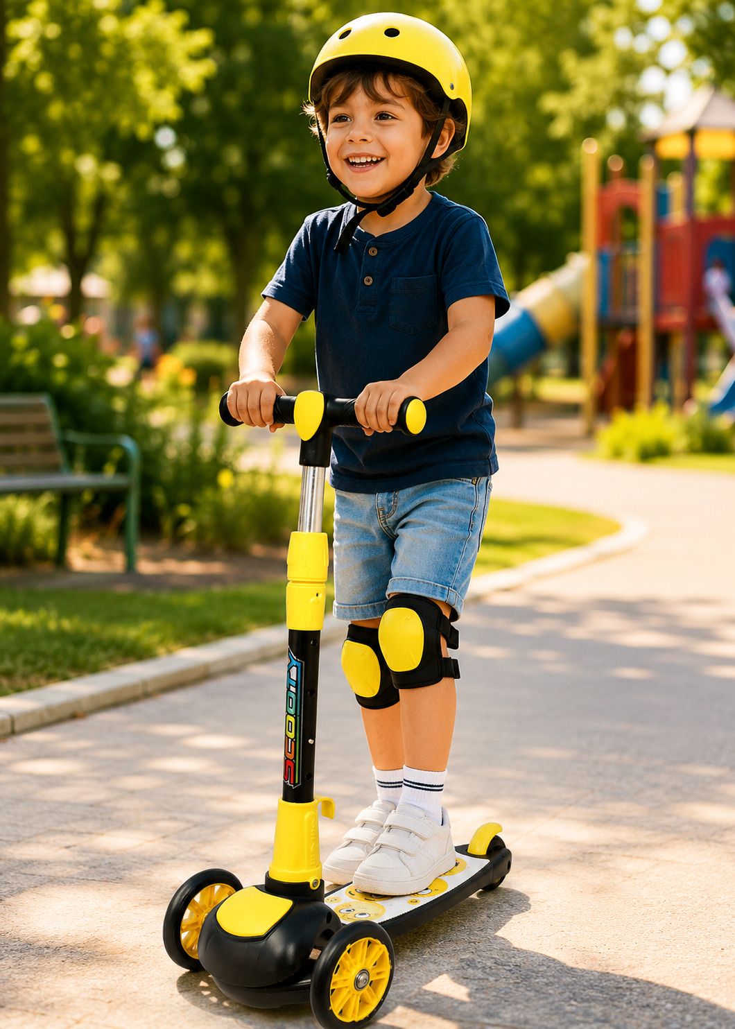 kids 3 wheels scooter for 2-6 years Kids 3 Wheel Scooter with Adjustable Handle & Anti-Slip Deck for Boys and Girls Tricycle-image-48