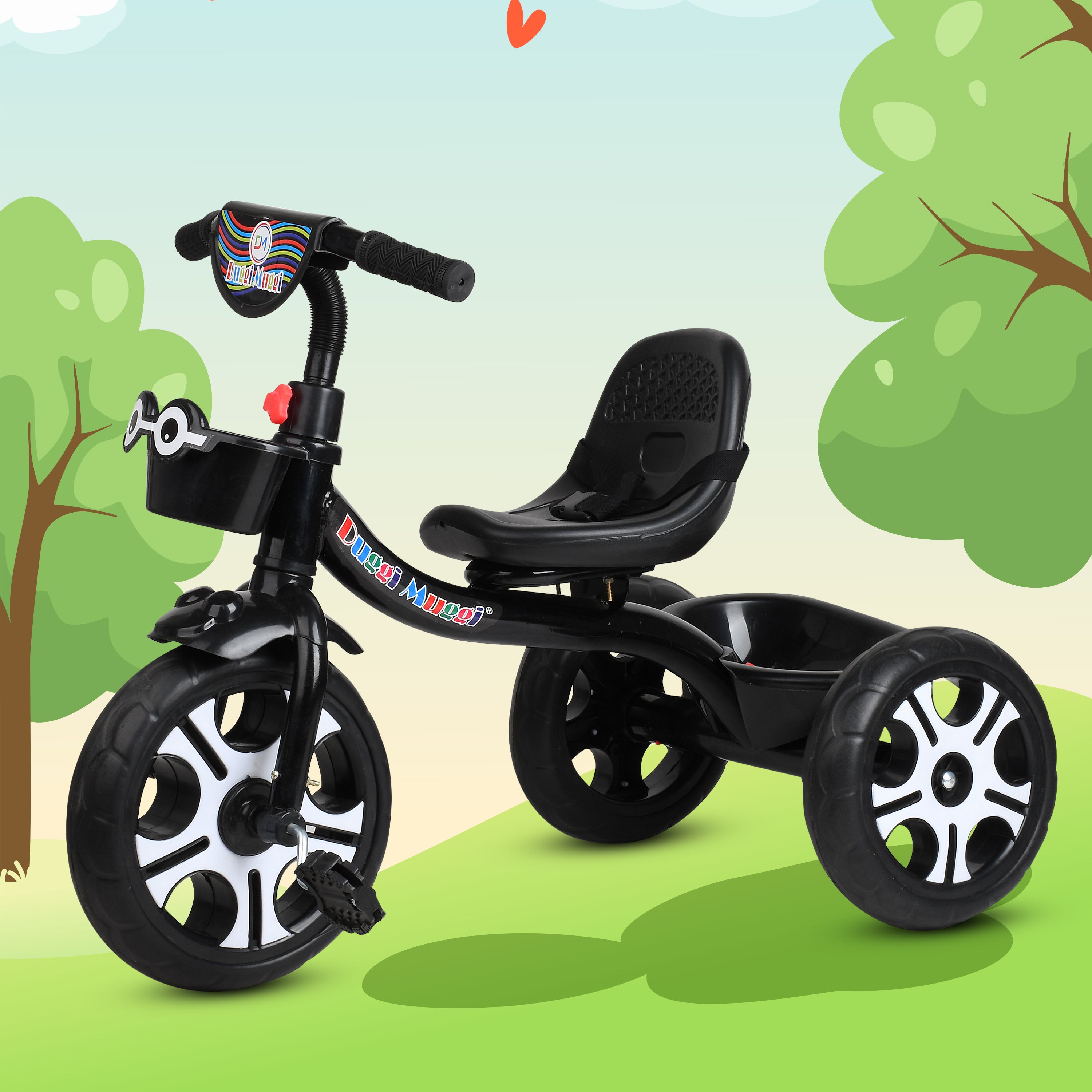 Stylish Tricycle with Storage Basket ,Safety Belt,Stylish Wheel Babys BLACK Trike for Boys and Girls Age Group 2 to 5 Years Tricycle Tricycle-image-34