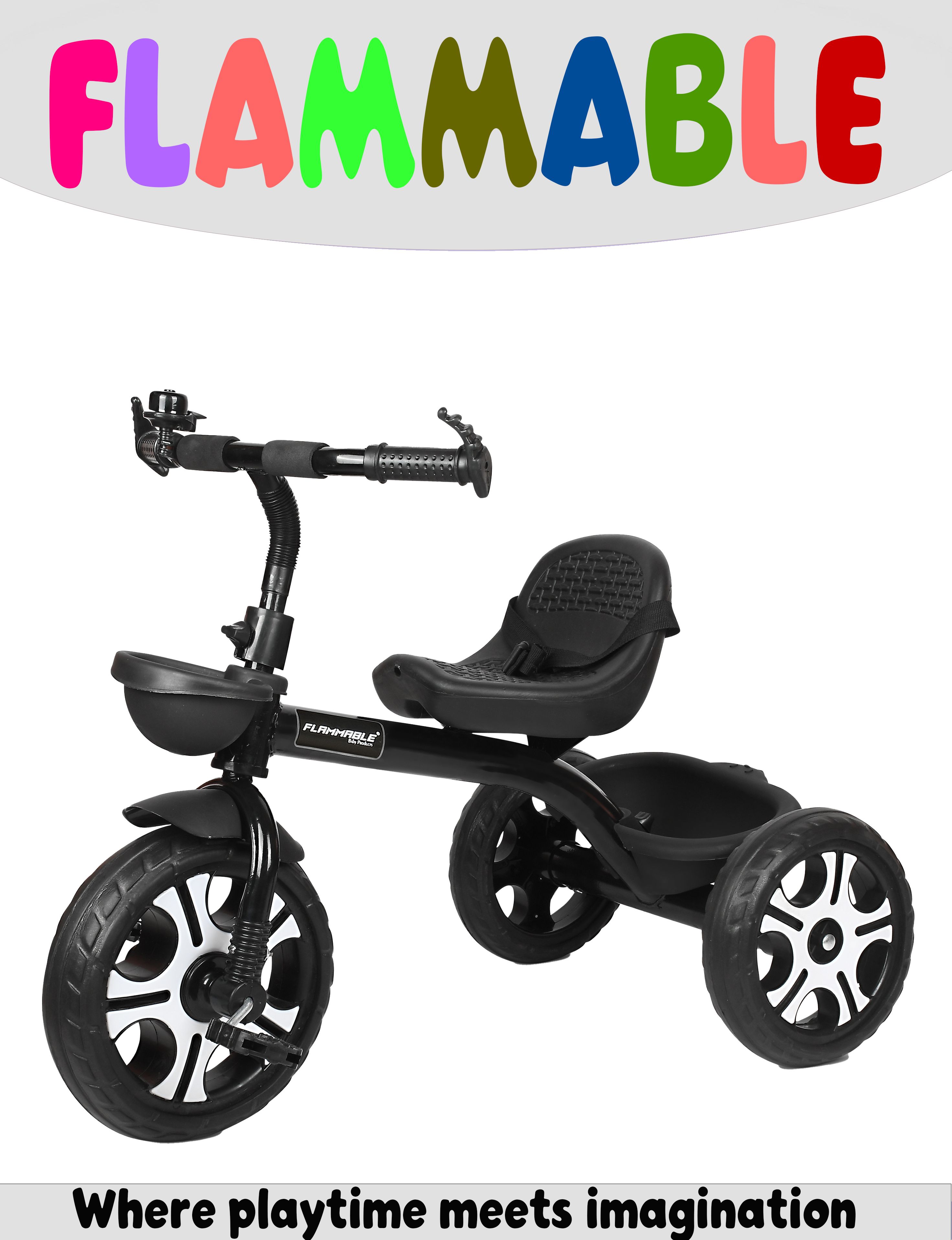 Kids|Baby Trike|Tricycle with Safety Guard for Kids|Boys|Girls Age 2 to 5 Years BLACK TRICYCLE BST 03 4001 Tricycle-image-10