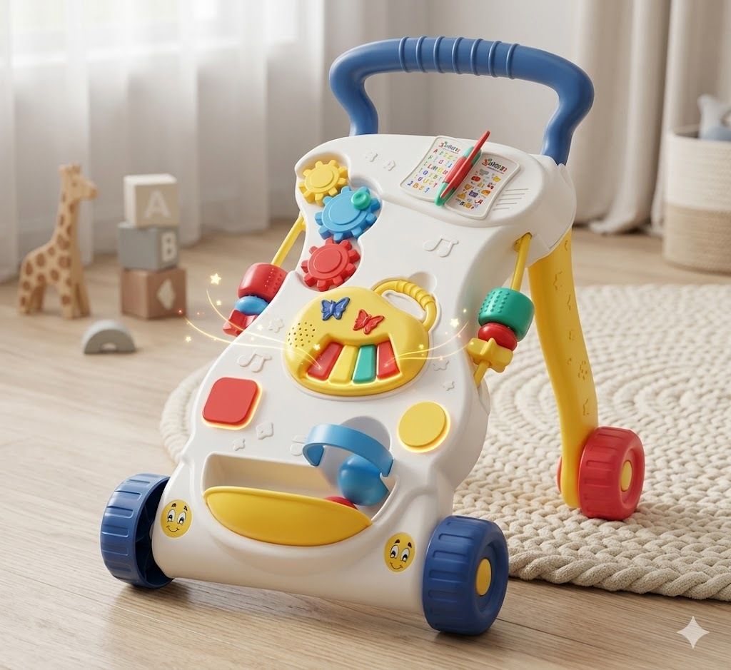 bravetot Musical Activity Walker Walking guide Tricycle-picture-3
