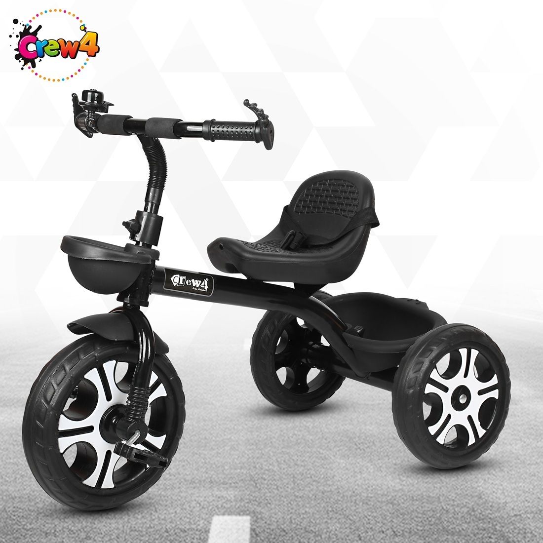 Stylish Tricycle with Storage Basket ,Safety Belt,Stylish Wheel BST003 BLACK TRICYCLE 4007 Tricycle-image-7