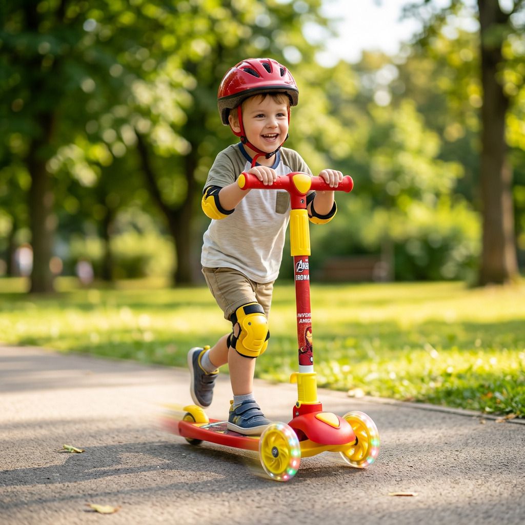 avengers Heroglide Ironman LED Scooter - Kids Foldable Kick Scooter with Adjustable-picture-21