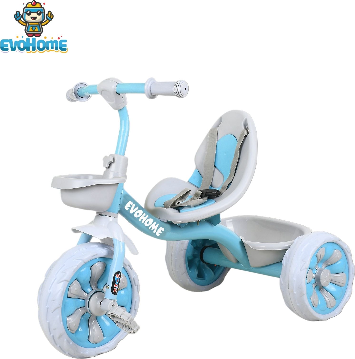 evohome Tricycle with Dual Storage Basket and Seatbelt 3 to 5 years NONI BASKET Tricycle-picture-0