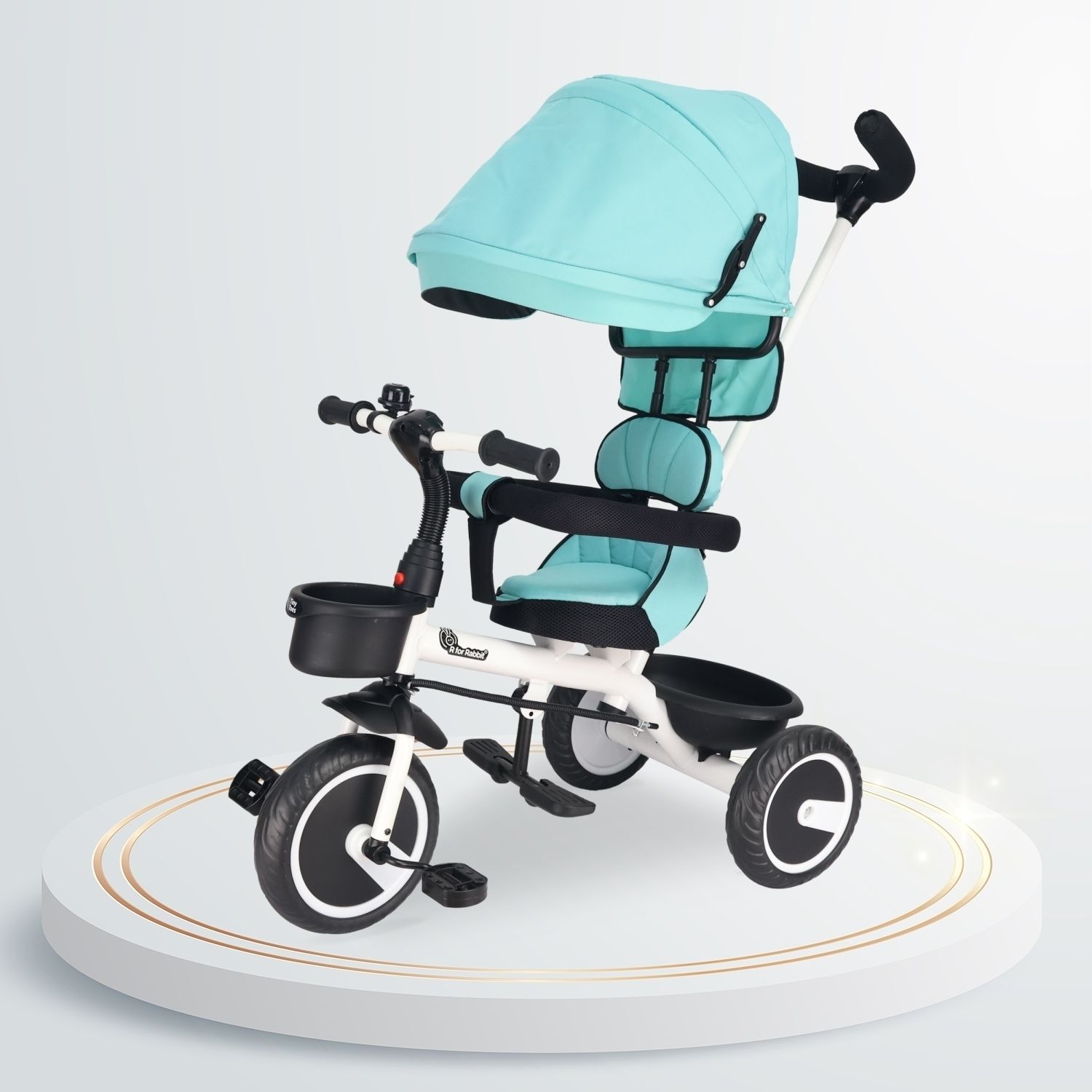 Tiny Toes T30 Ace Kids Tricycle with Canopy, Parental Control and Storage Basket | BIS Safety Certified with Comfortable Seat and Footrest Tricycle-image-39