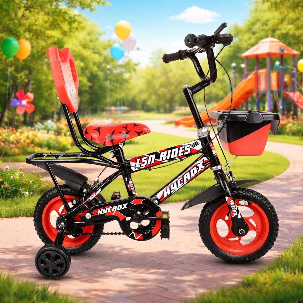 lsn rides 10T Kids Bicycle with Backrest, Basket & Support Wheels for 2-3 Years Tricycle-picture-11