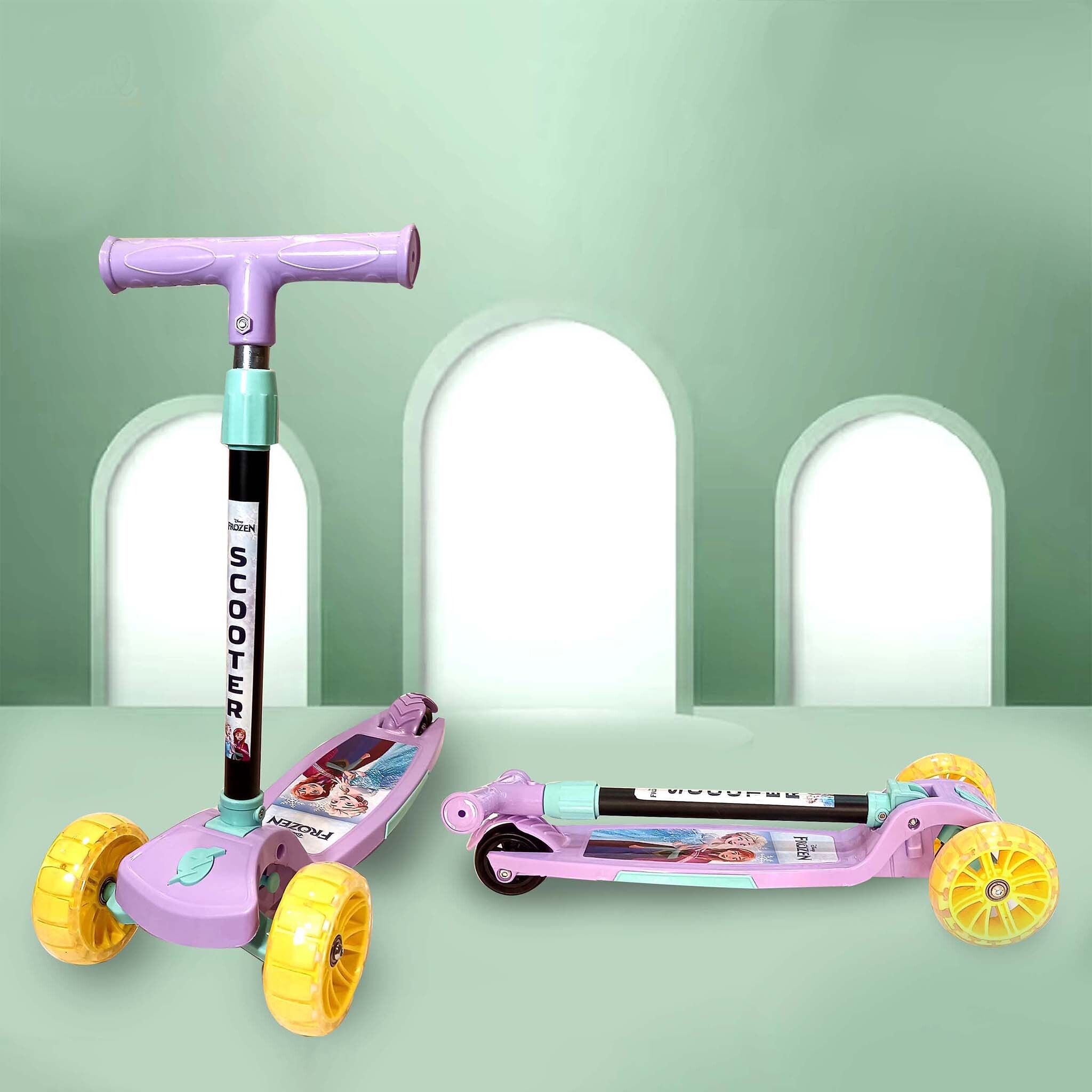 kriiddaank Frozen Adventure Rider Kick Scooter for Kids - 3-Wheel with LED Light Up Wheels Tricycle-picture-25