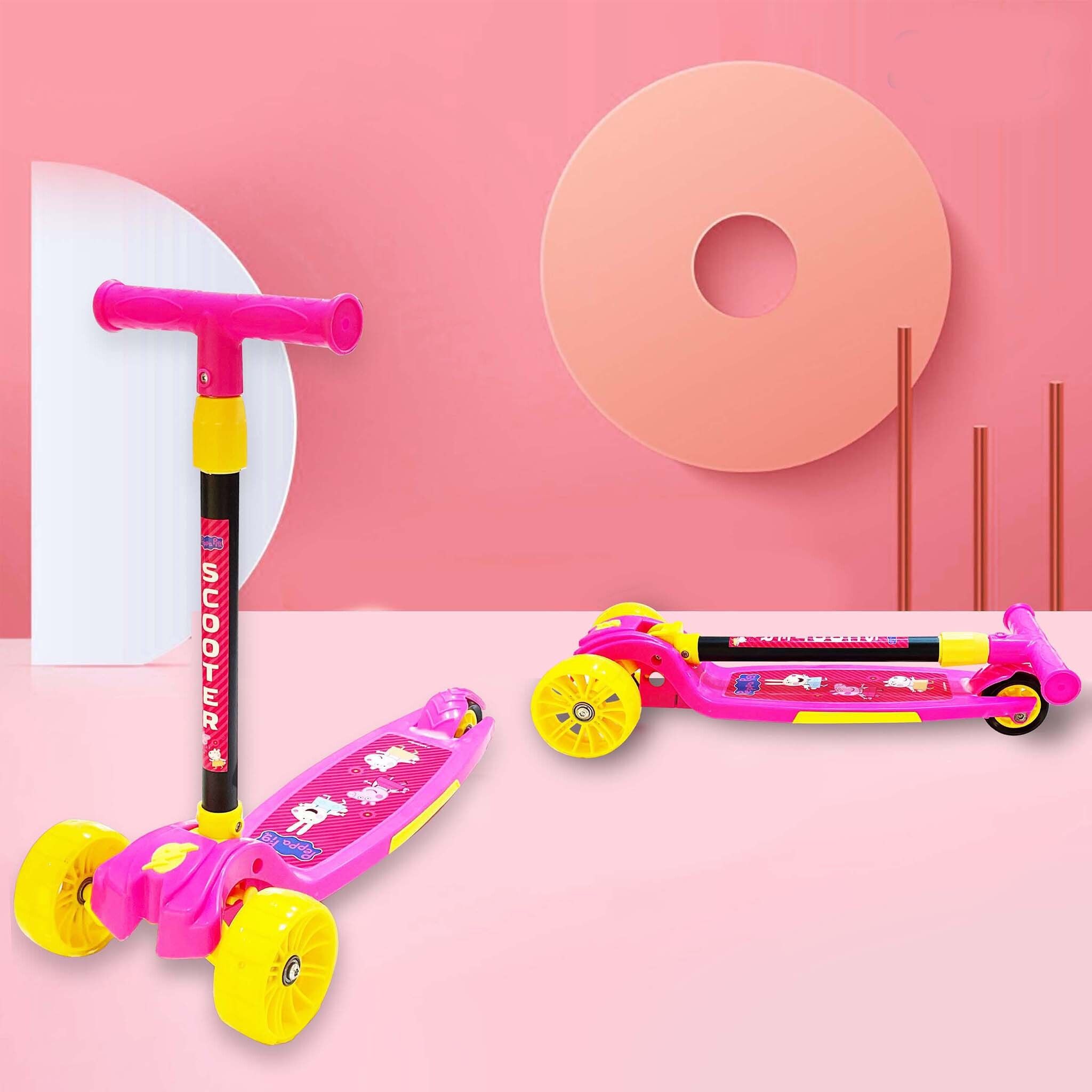kriiddaank Peppa Pig Adventure Rider Kick Scooter for Kids 3-Wheel with LED Light Up Wheels Tricycle-picture-16