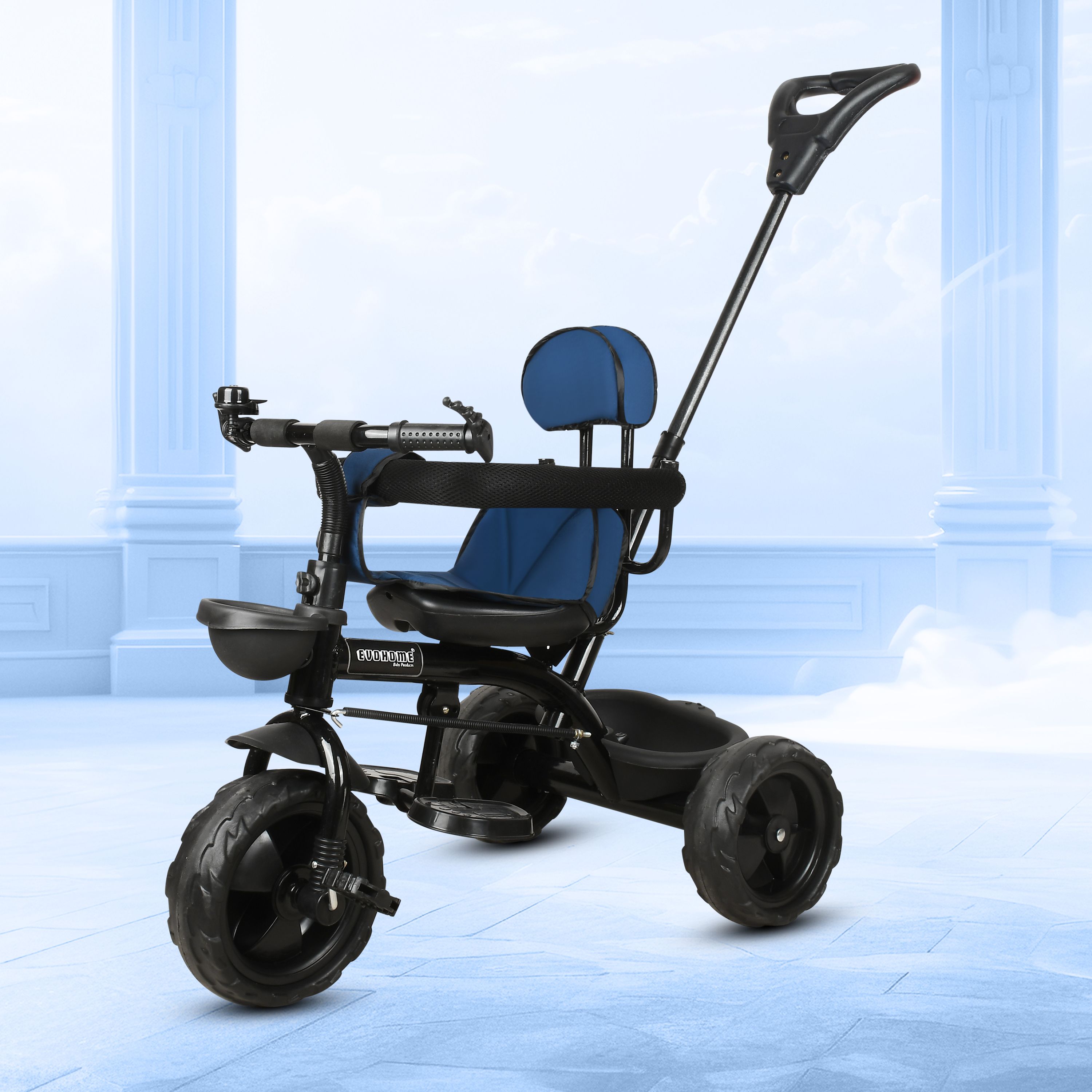 Tricycle with Parental Handle | Bottle holder and Armrest ER04 GREEN Tricycle-image-30