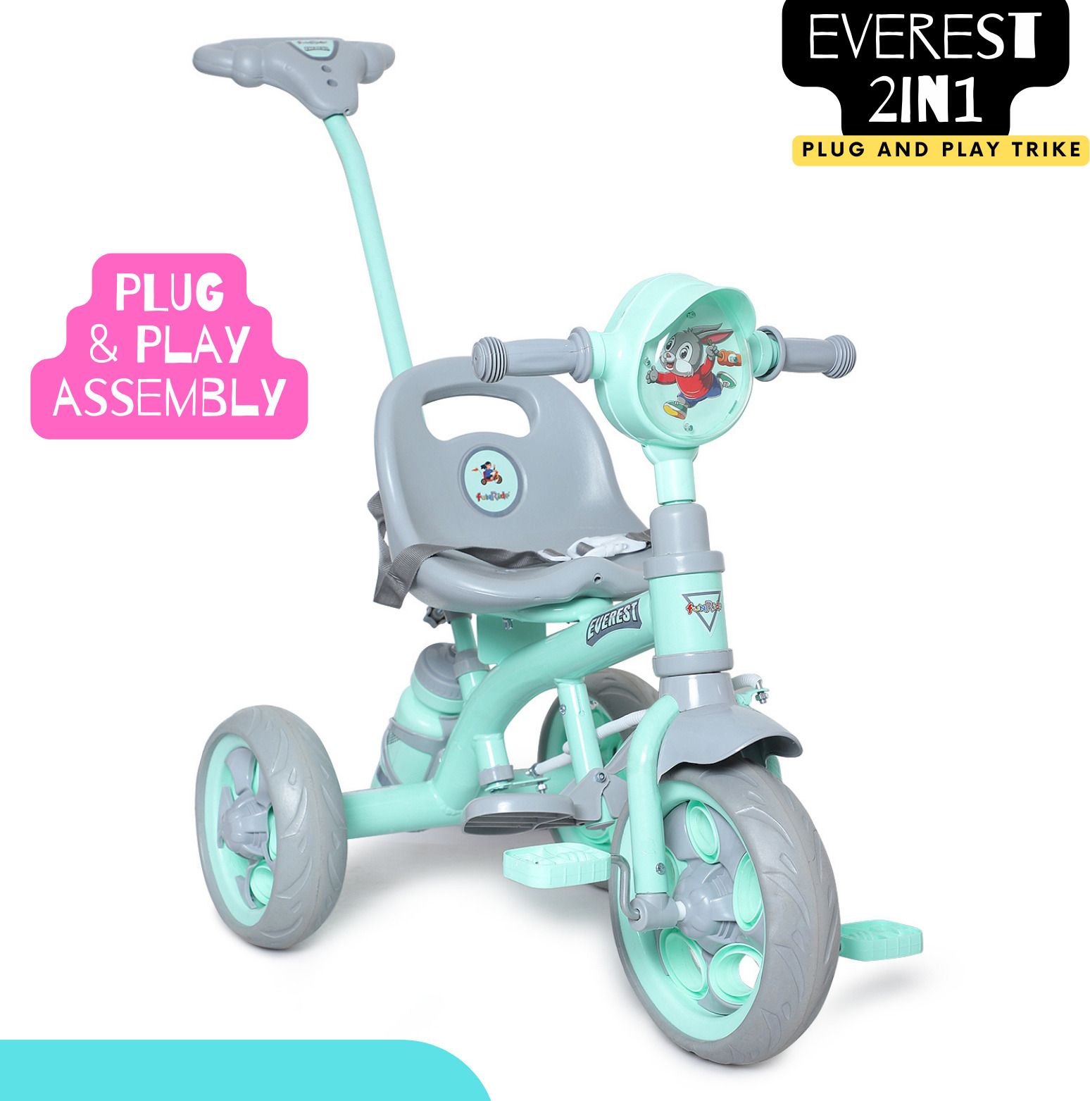 funride Tricycle Kids Musical Plug and Play Parental Control Handle FR-EVEREST-2IN1 Tricycle-picture-10