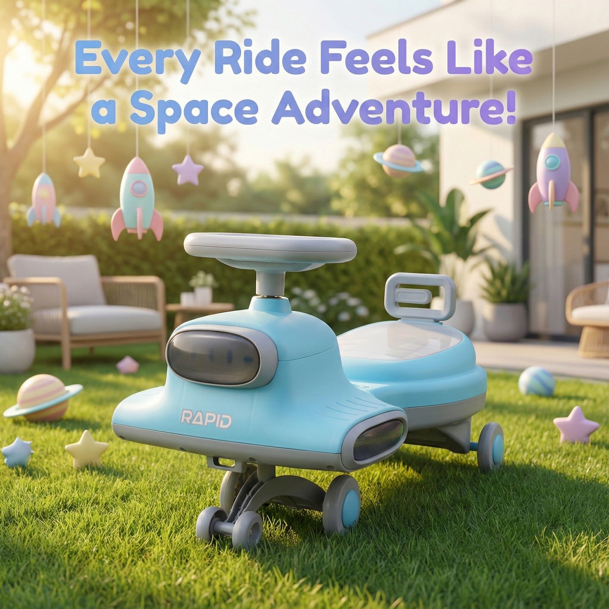 toyshoppee Magic Swing Car for Kids Twister Push Rider Toy for Baby car with Lights & Music Rideons & Wagons Tricycle-picture-8