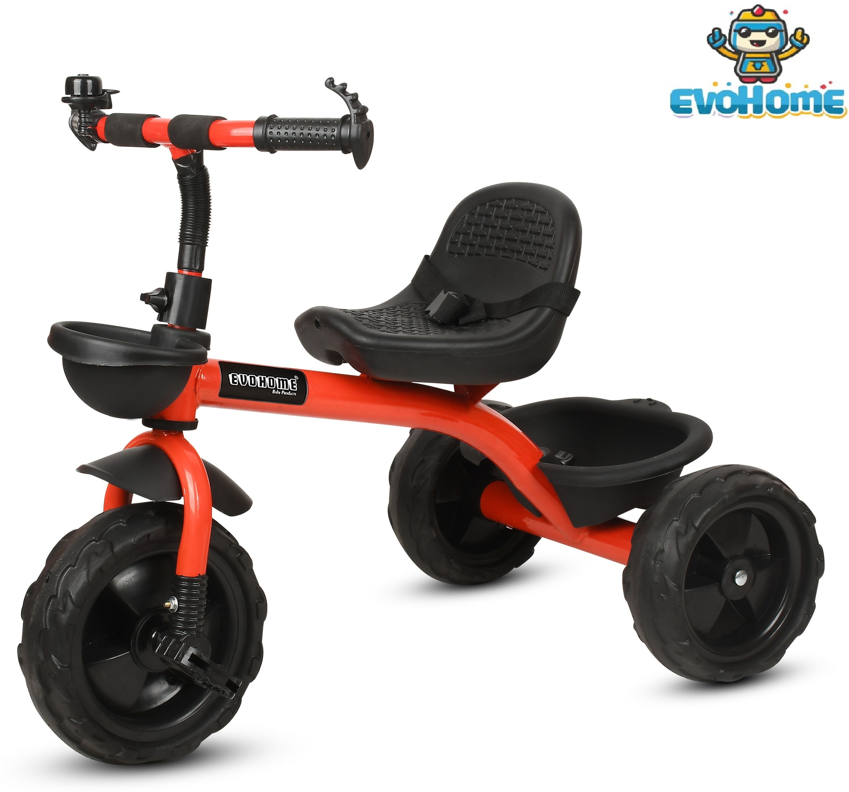 Tricycle with Dual Storage Basket and Seatbelt 3 to 5 years BST01 RED BASKET 4001 Tricycle-image-29