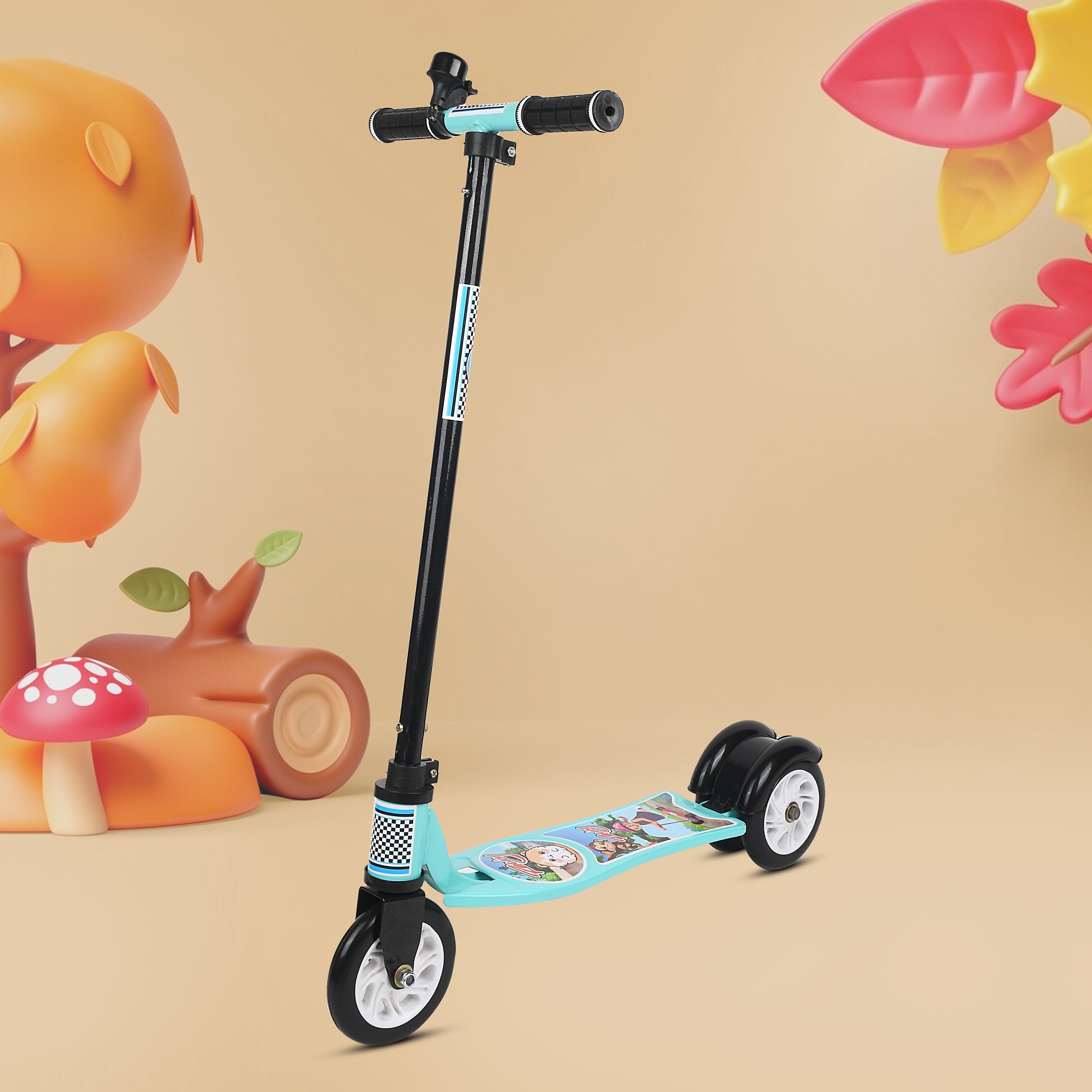 toyshoppee Scooty Premium Supper Storng 100 kg capacity scooty with Bell Road Runner with Back break , Foldable Scooter, Skate Scooter for Kids Tricycle-picture-45