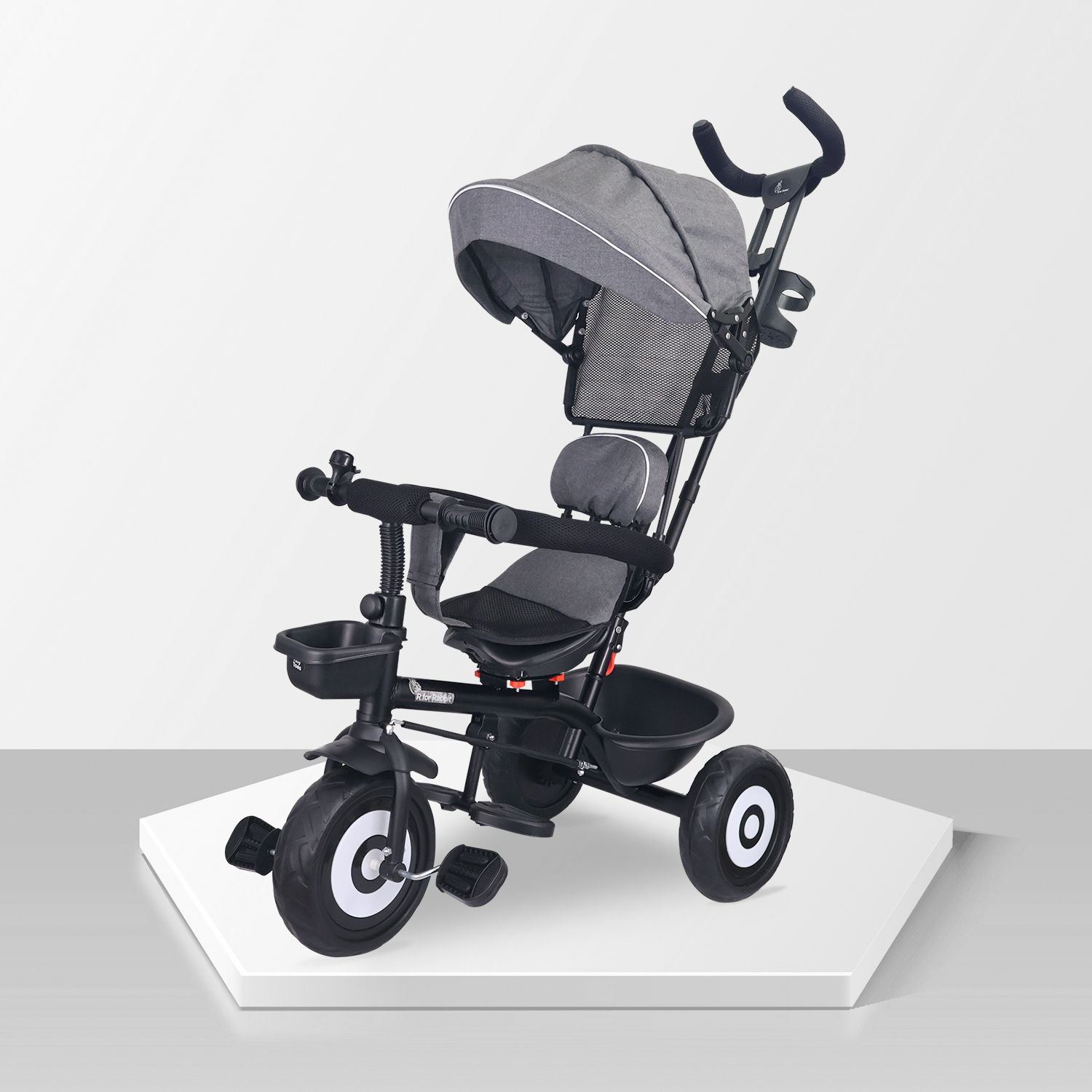 Tiny Toes T40 Ace Kids Cycle with 360° Rotatable Seat, Basket and Canopy TCTT40AGB3 Tricycle-image-46