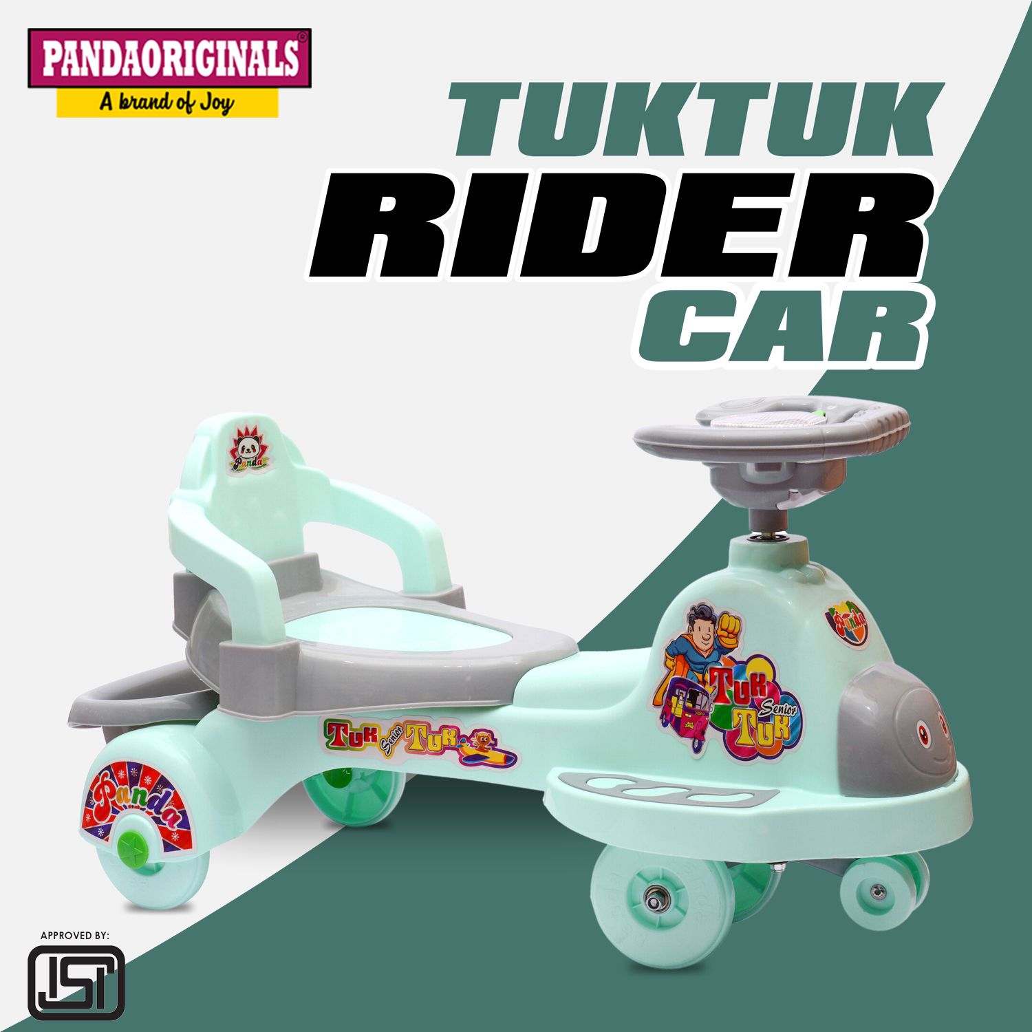 TUK TUK SR GREEN GREY BEST SELLER Car Non Battery Operated Ride On