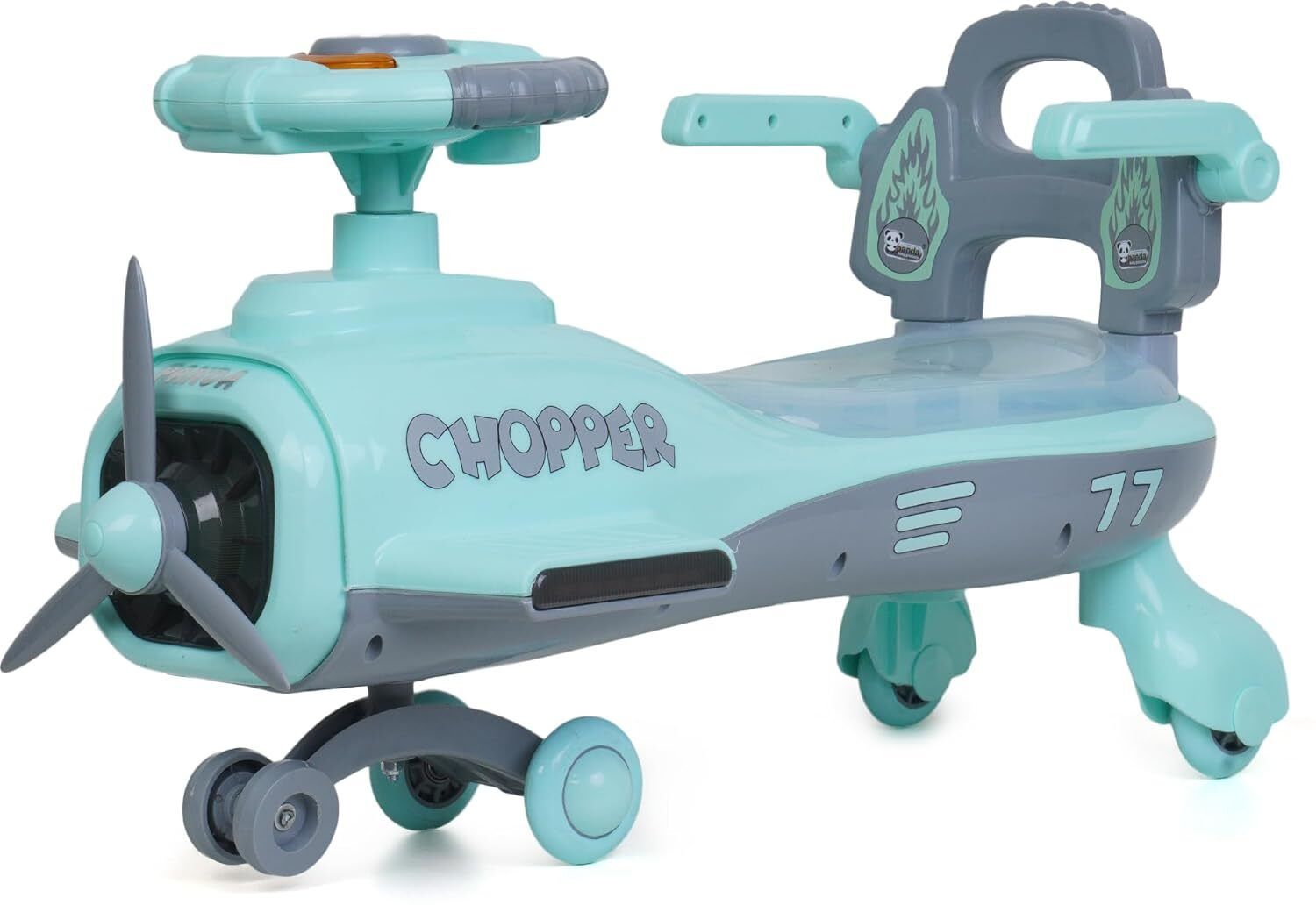 Swing Car Chopper for Kids with Music & Horn Steering Light Rideons & Wagons Non Battery Operated Ride On-image-3
