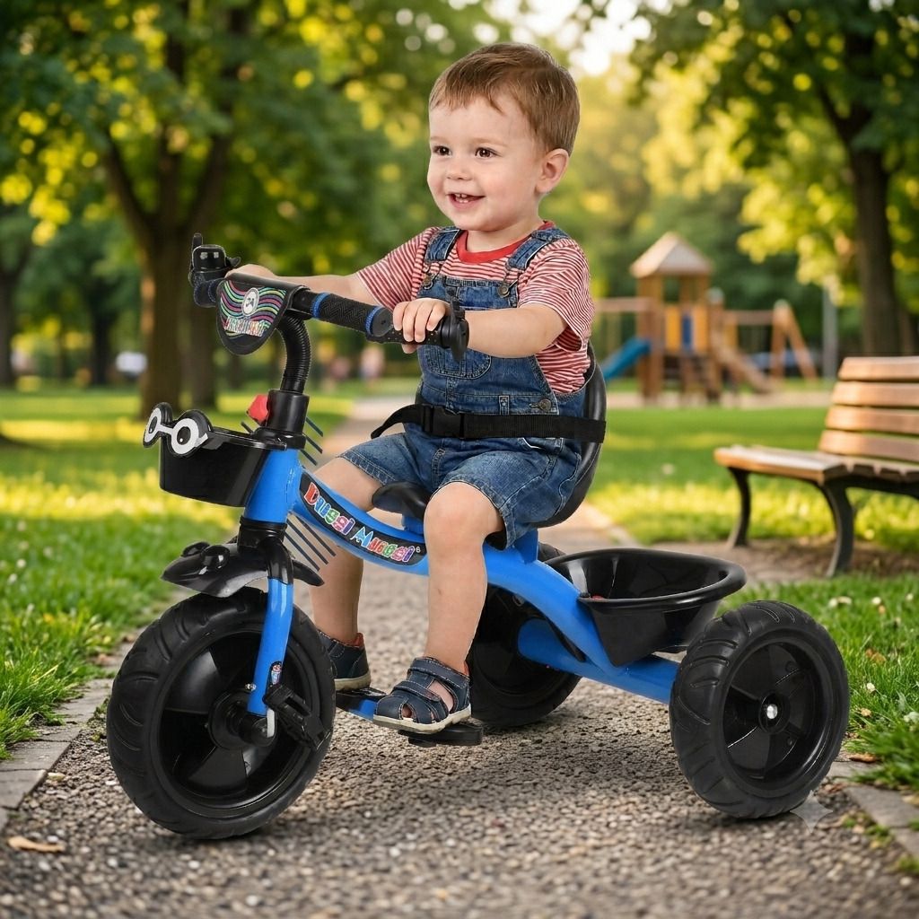 dugri Kids Tricycle EVA Rubber Tyer,Front-Back Basket, Easy to Assemble Tricycle for 2-5 Year Kids Tricycle Tricycle-picture-34