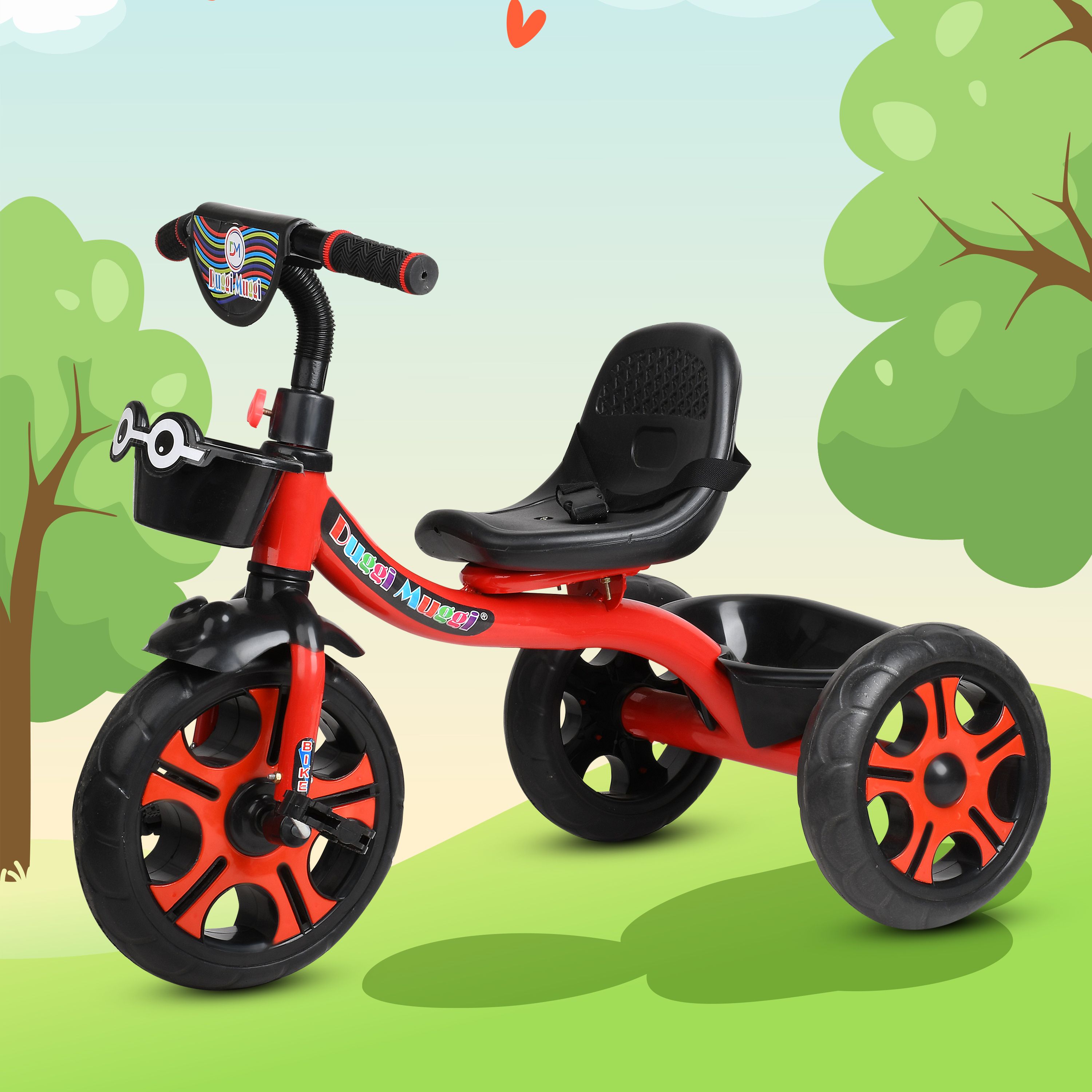 dugri Stylish Tricycle with Storage Basket ,Safety Belt,Stylish Wheel Babys RED Trike for Boys and Girls Age Group 2 to 5 Years Tricycle Tricycle-picture-46