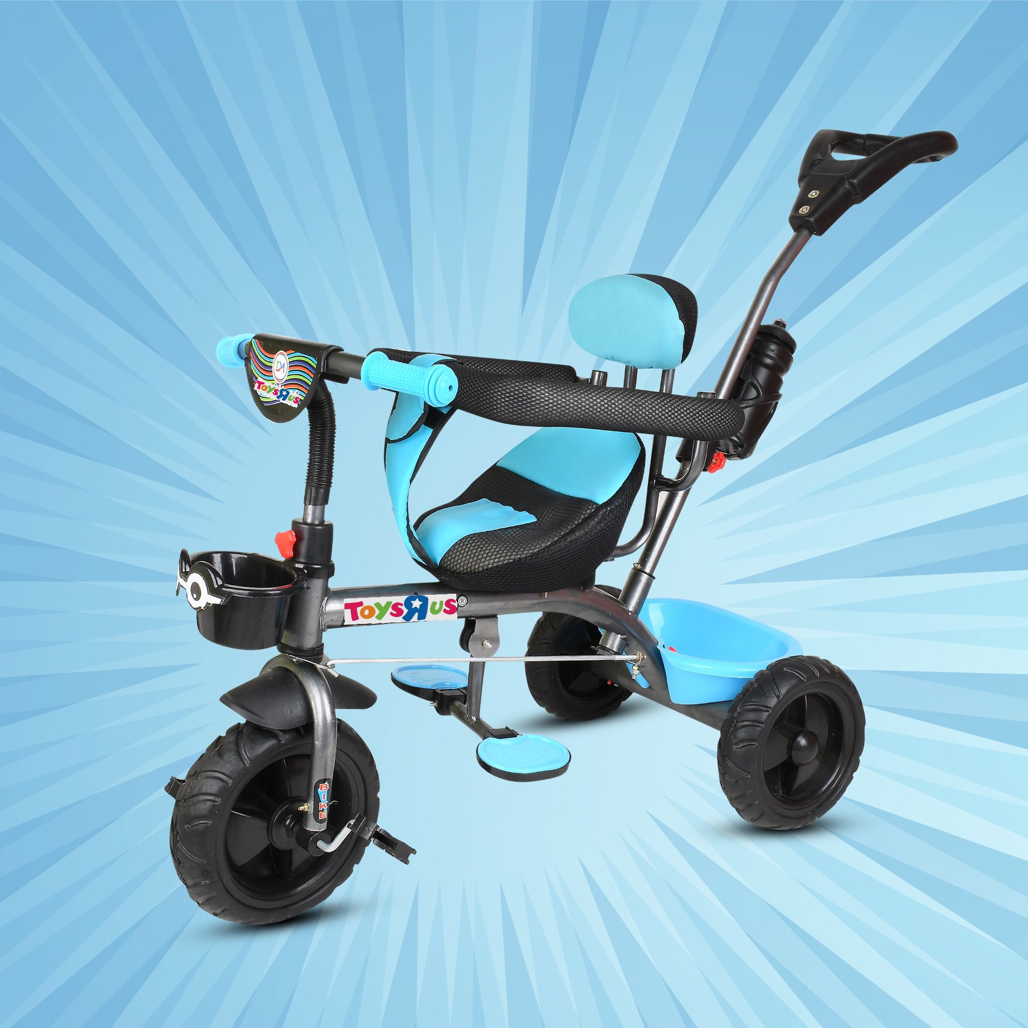 Kids Best Tricycle with Height Adjustable Parental Control | Kids Safety Belt |Foam/Cushion Seat|1-5 Years Old Kids|Water Bottle Tricycle-image-42