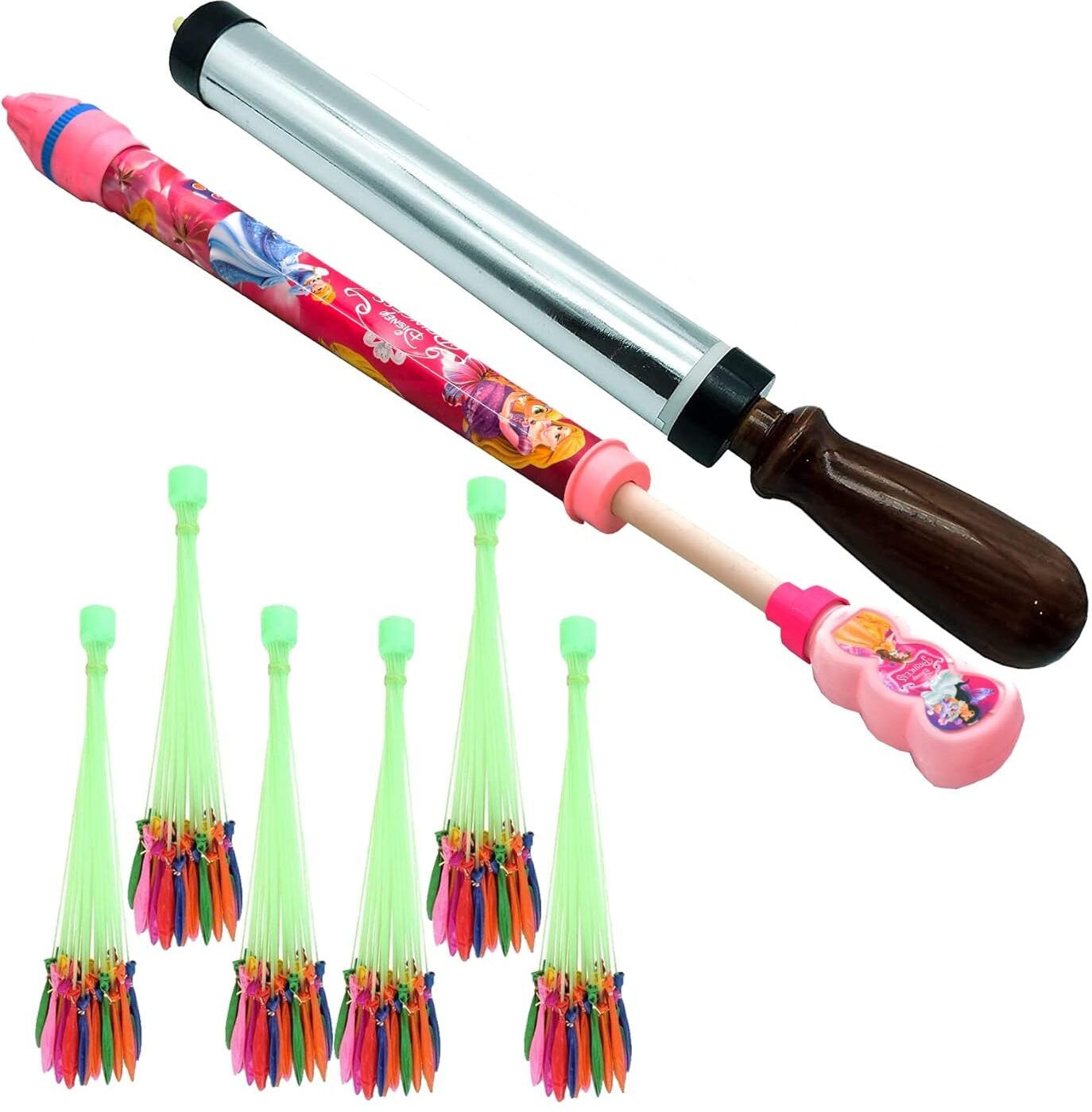 (2 Pichkari + 6 Magic Balloon)Combo Pack for Kids Holi Pool Party Fun Water Gun-image-16
