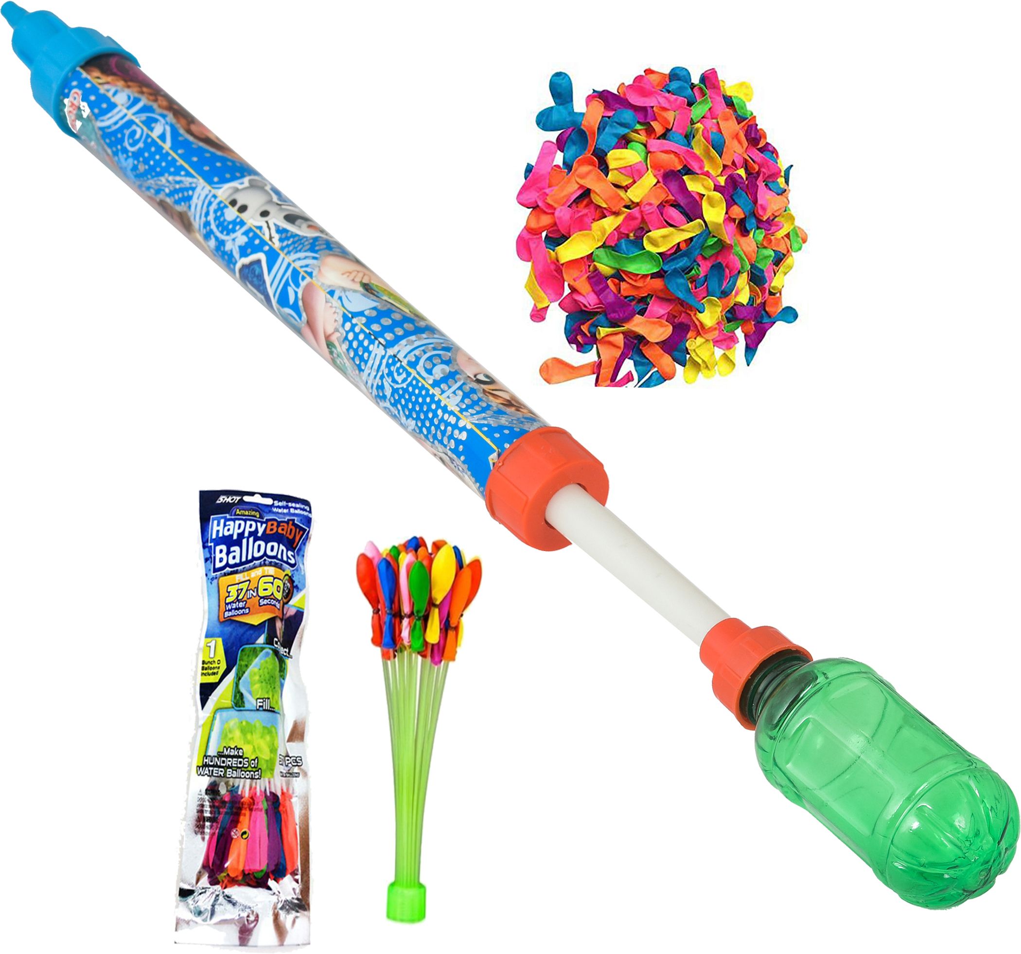 (1 Pichkari + 1 Magic Balloon+ 100Water Balloon)for Kids Holi & Summer Party Fun Water Gun-image-28