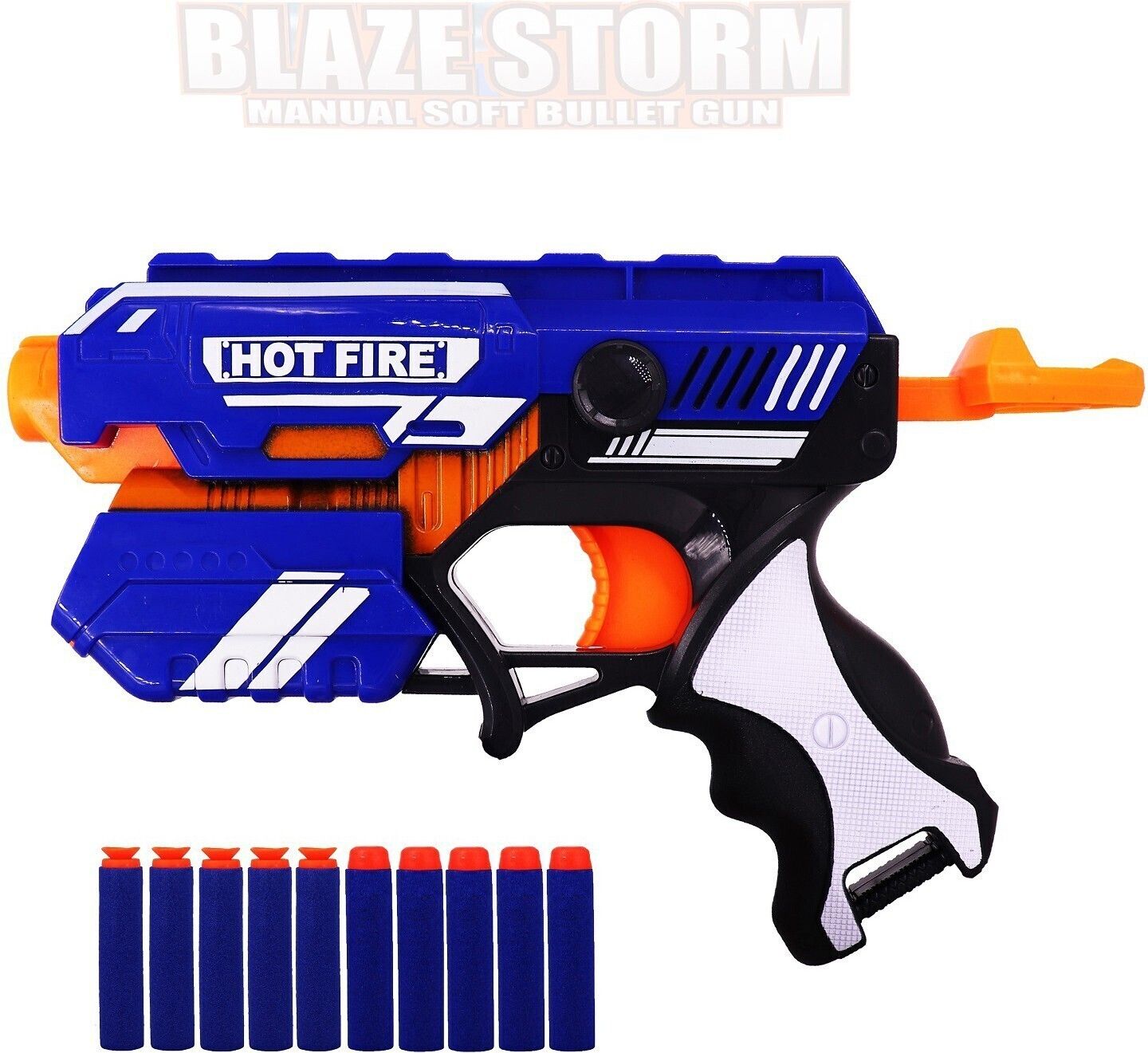 Blaze Storm Manual Soft Bullet Gun Toy With 10 Foam Bullets For Kids And Adults | Toy Blaster Guns For Boys With Long Range And High Power | Shooting Games | Best Gift For Children | Pistol Toys Guns & Darts-image-16