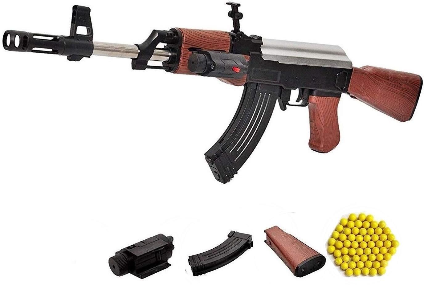 Ak 47 Toy Shooting Gun for Kids with Laser Light and 100 Bullets Guns & Darts Guns & Darts-image-36