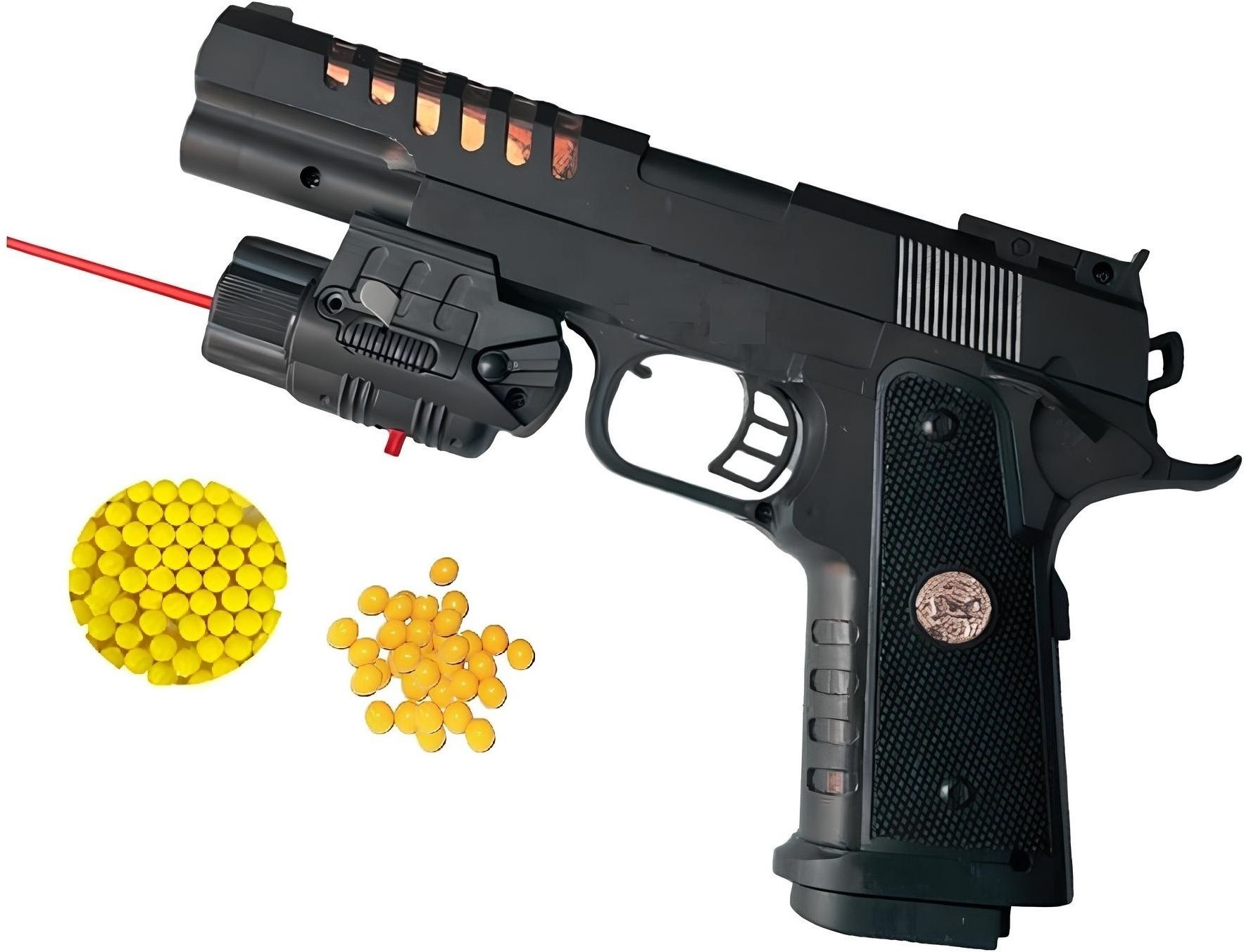 PUBG Big Laser Toy Mouser Gun - Pistol with Laser Light & 105 BB Bullets |Army| Guns & Darts-image-1