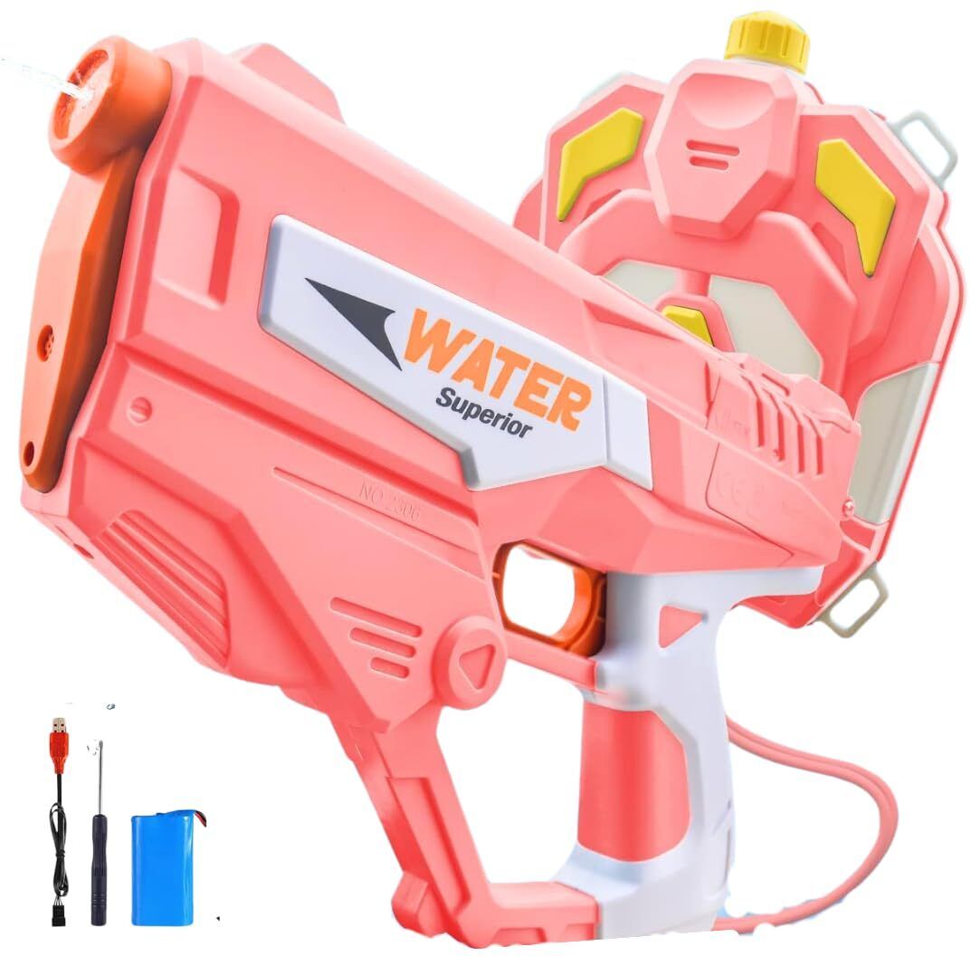 Bagpack Electric Water Gun, Powerful Water Guns Up to 40 FT Long Range, 1350CC Water Gun