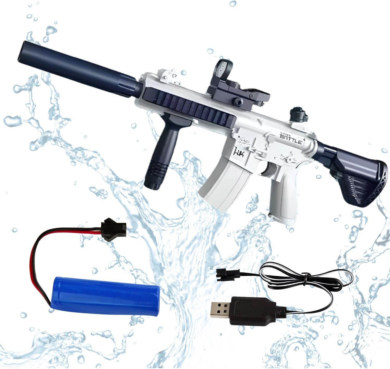Electric Water Gun Toy, Rechargable Battries Automatic Long-Range, Pichkari Water Gun