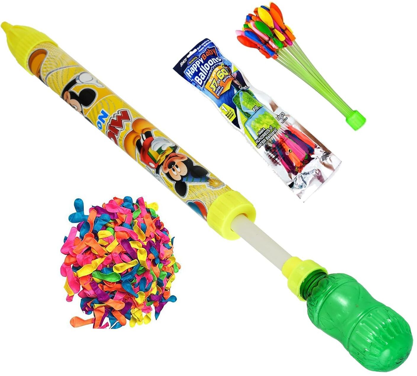 (1 Pichkari+ 1 Magic Balloon+ 100 Water Balloon)for Kids Holi & Summer Party Fun Water Gun-image-11