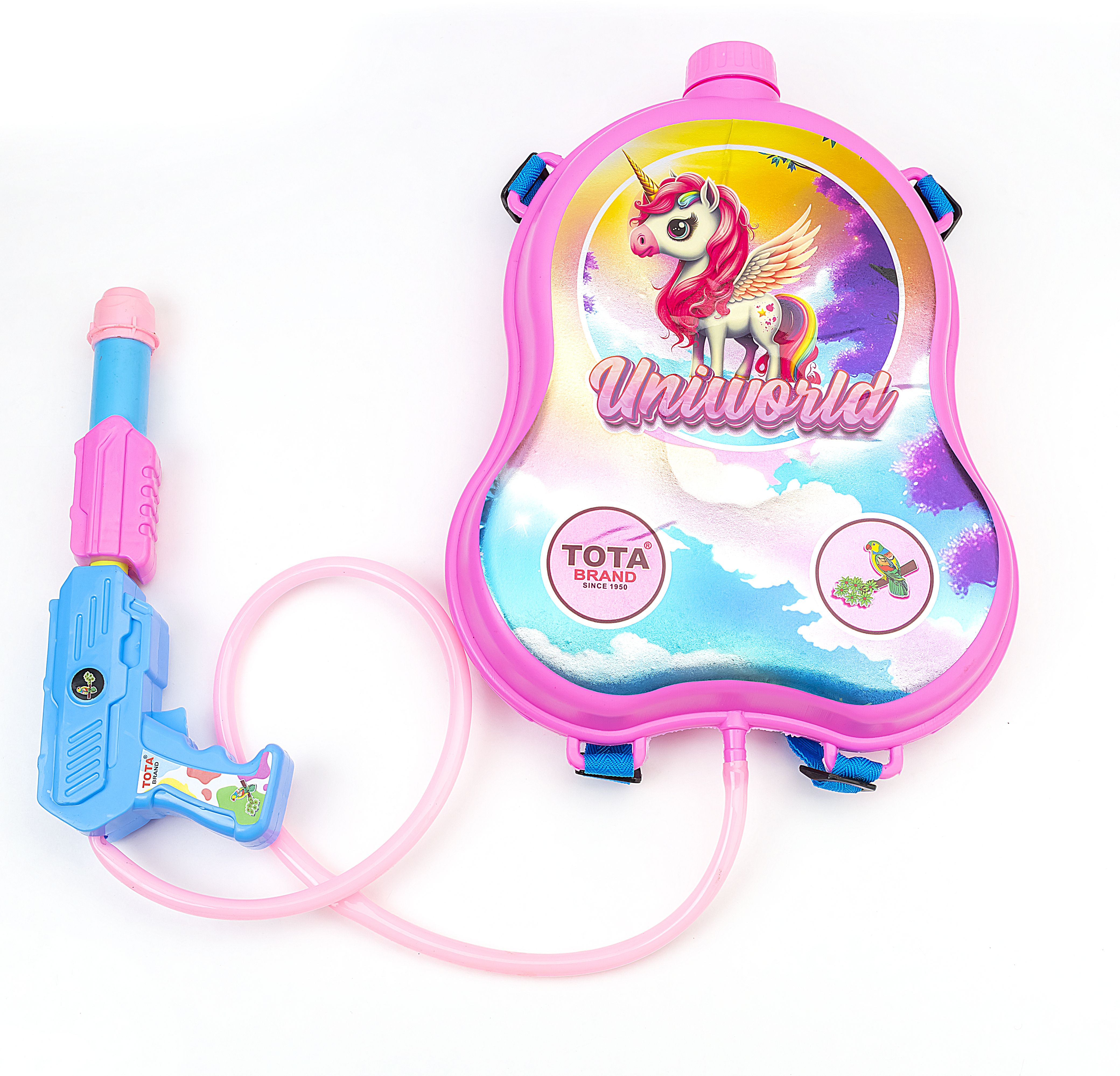 Water Tank Pichkari for Holi Kids 2L Capacity with 10m Long Throw Gun Water Gun-image-1