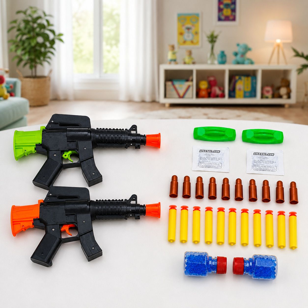 8088 Toy Shooting Gun Combo for Kids | Soft Dart & Plastic Bullet Set (2 Pack) Guns & Darts-image-10