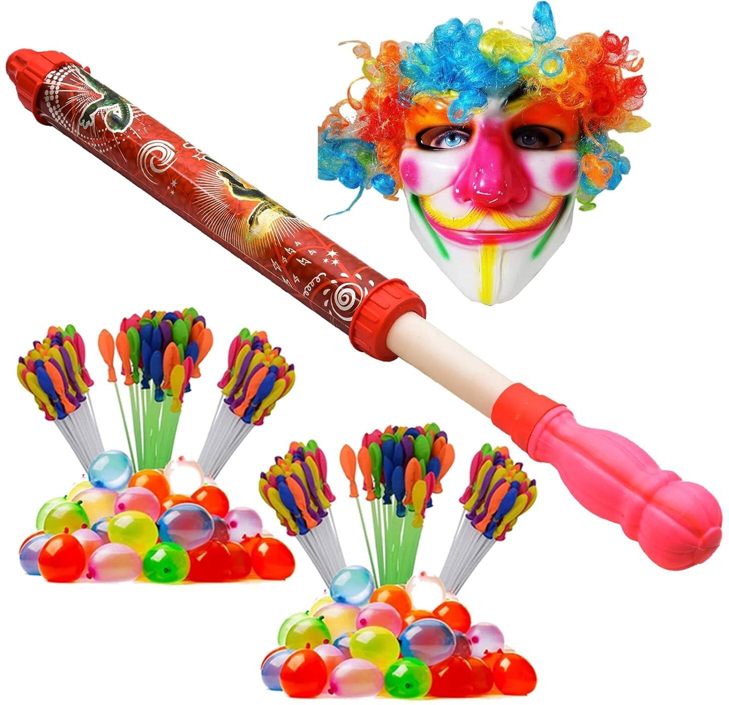 (1 Pichkari +6 Magic Balloon+ 1Joker Mask)Holi Combo Water Gun-image-34