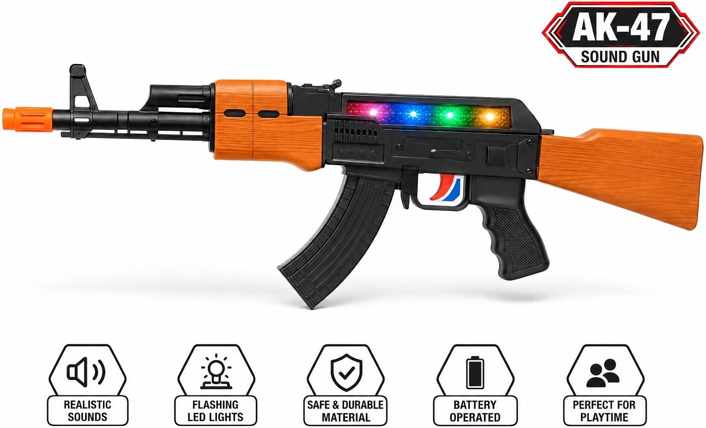 kidora traders Electronic Sound Toy Gun with Colorful Light Effects Guns & Darts-picture-3