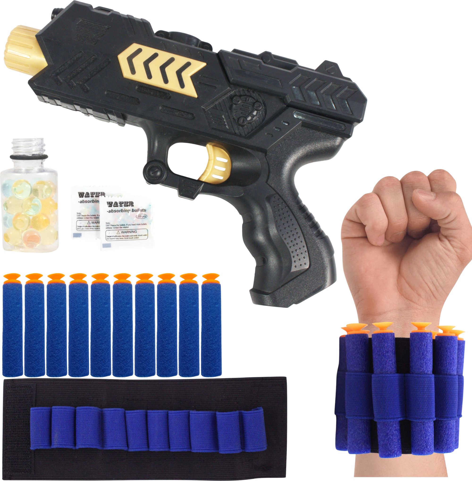2 in 1 Blaster Toy Gun Combo of Jelly Shots, Foam Bullets & Hand Strap for Darts Guns & Darts-image-37