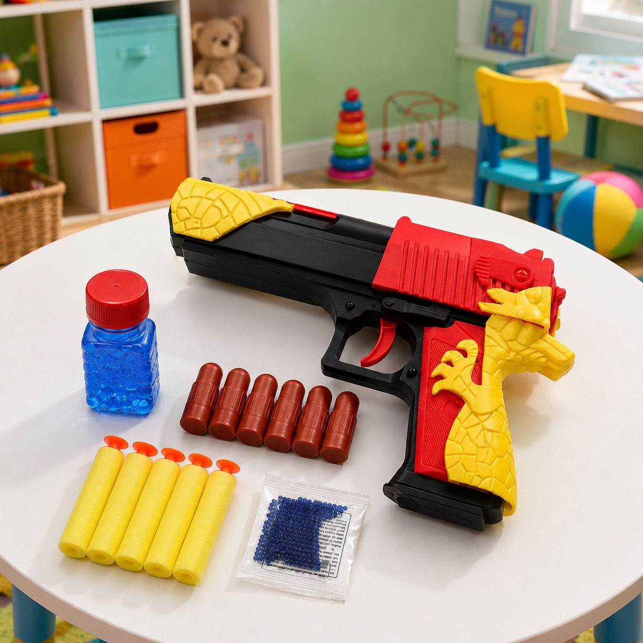 diamond spring Desert Eagle Manual Blaster Toy Gun for Kids | Soft Foam & Water Bullet Shooting Guns & Darts-picture-19