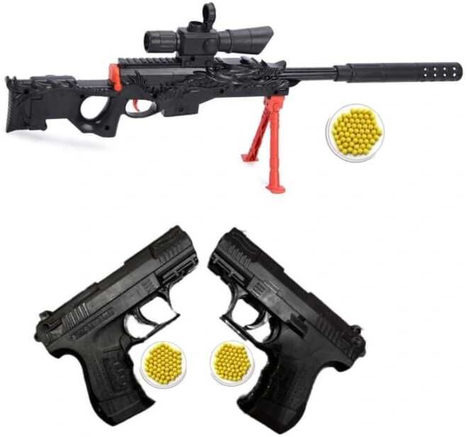 MB Pack of 3 Toy Guns with 2 mouser Darts & Plastic Bullets-image-31