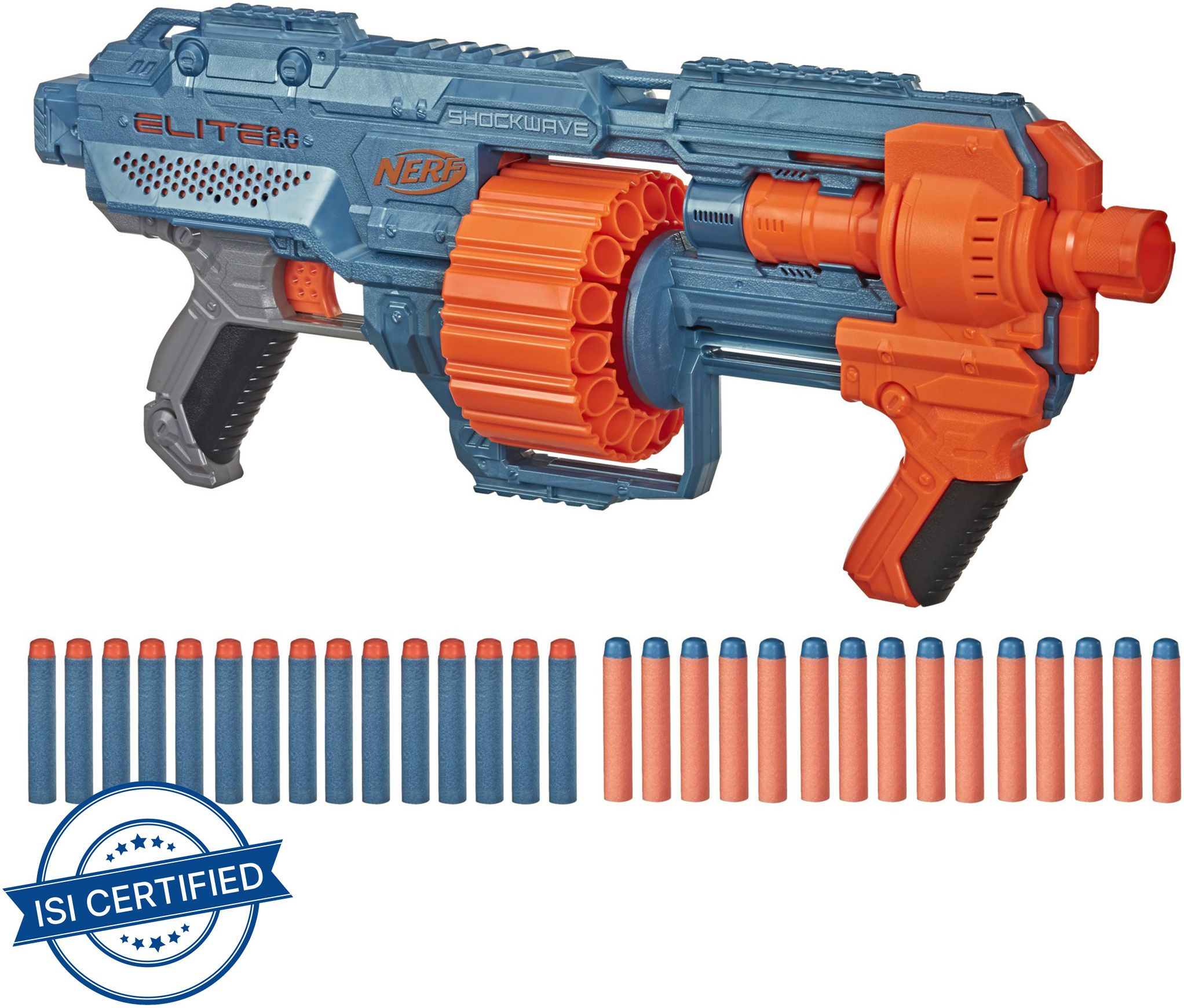 Elite 2.0 Shockwave RD-15 Dart Blaster, 15-Dart Rotating Drum, Incl. 30 Darts Guns & Darts