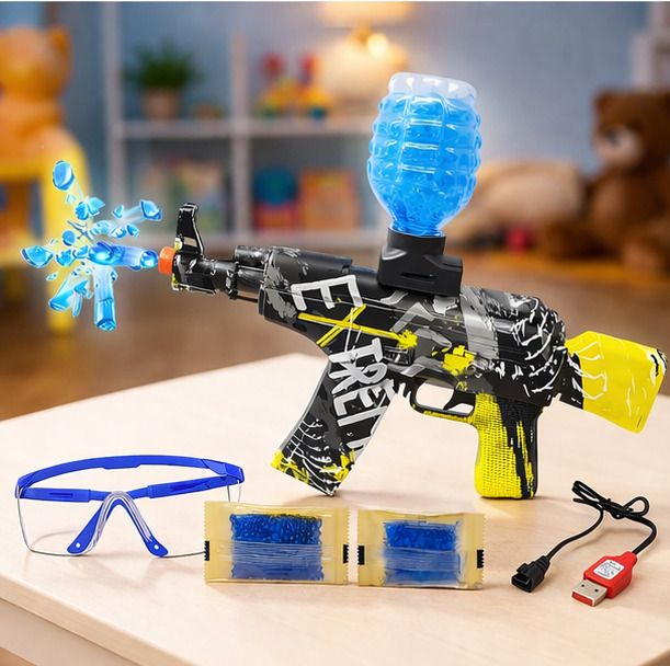 Electric Gel Blaster Gun Toy with Safety Glasses & USB Charging for Kids Water Gun-image-10