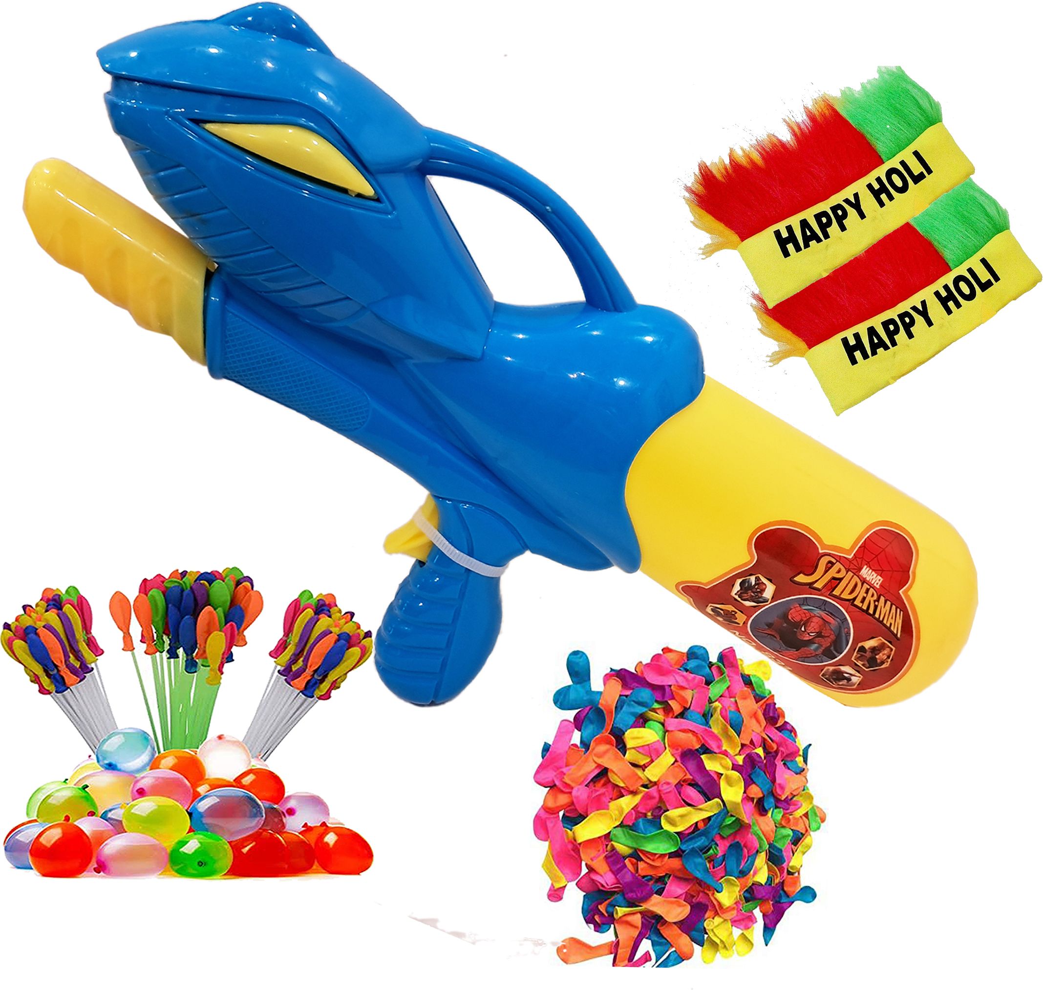 (1 Pichkari+ 3 Magic Balloon+ 100 Water Balloon+ 2 Holi Cap)For Kids Holi Party Water Gun-image-38