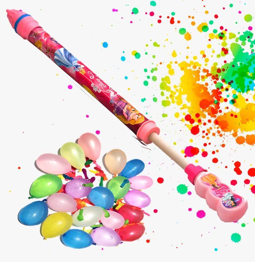 High Pressure 19.5 inch Kids Long Pipe Pichkari(1 Pichkari+100 Water Balloon) Water Gun-image-4